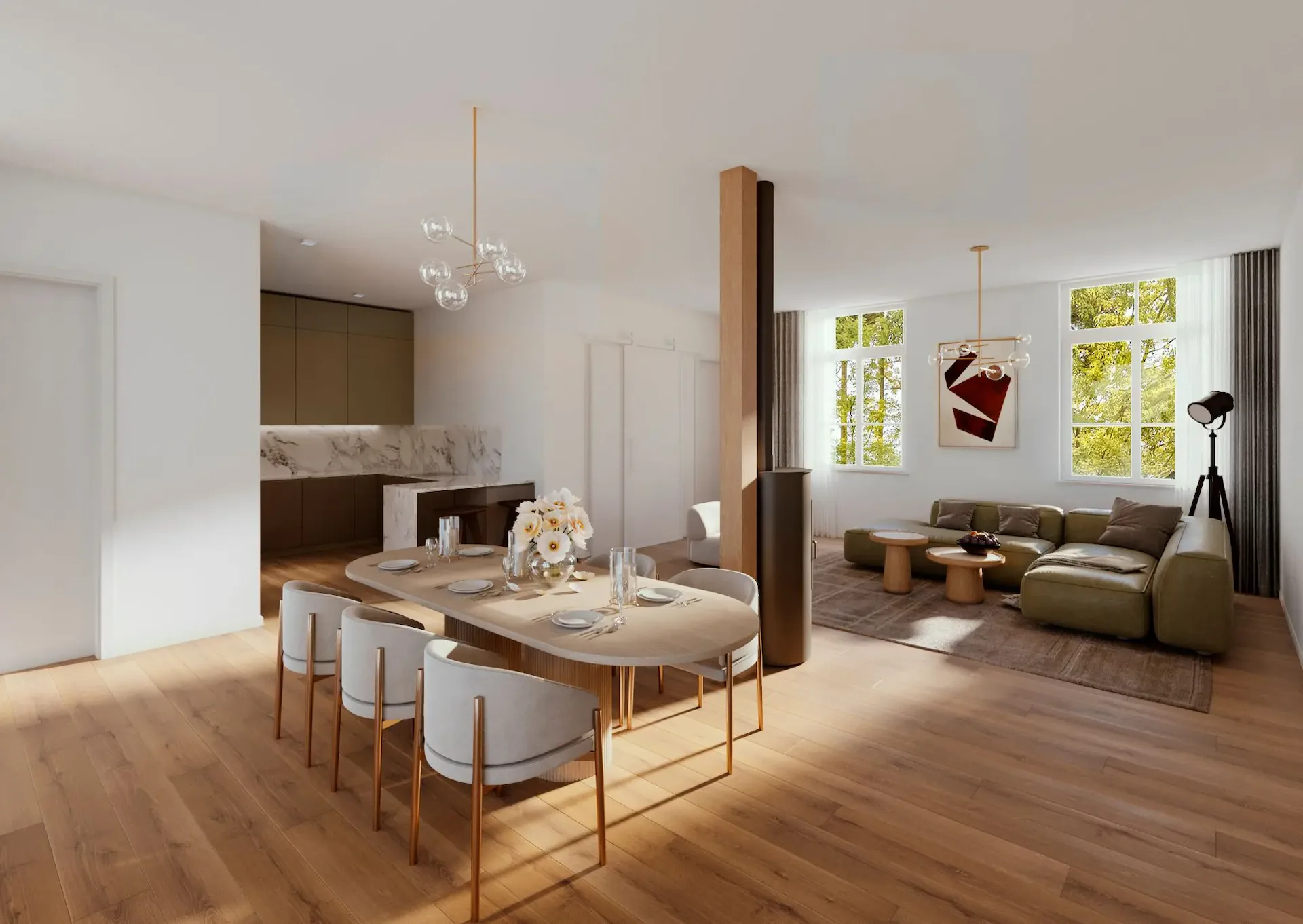 Bright 3.5-room ground-floor apartment with balcony (EG Saal)