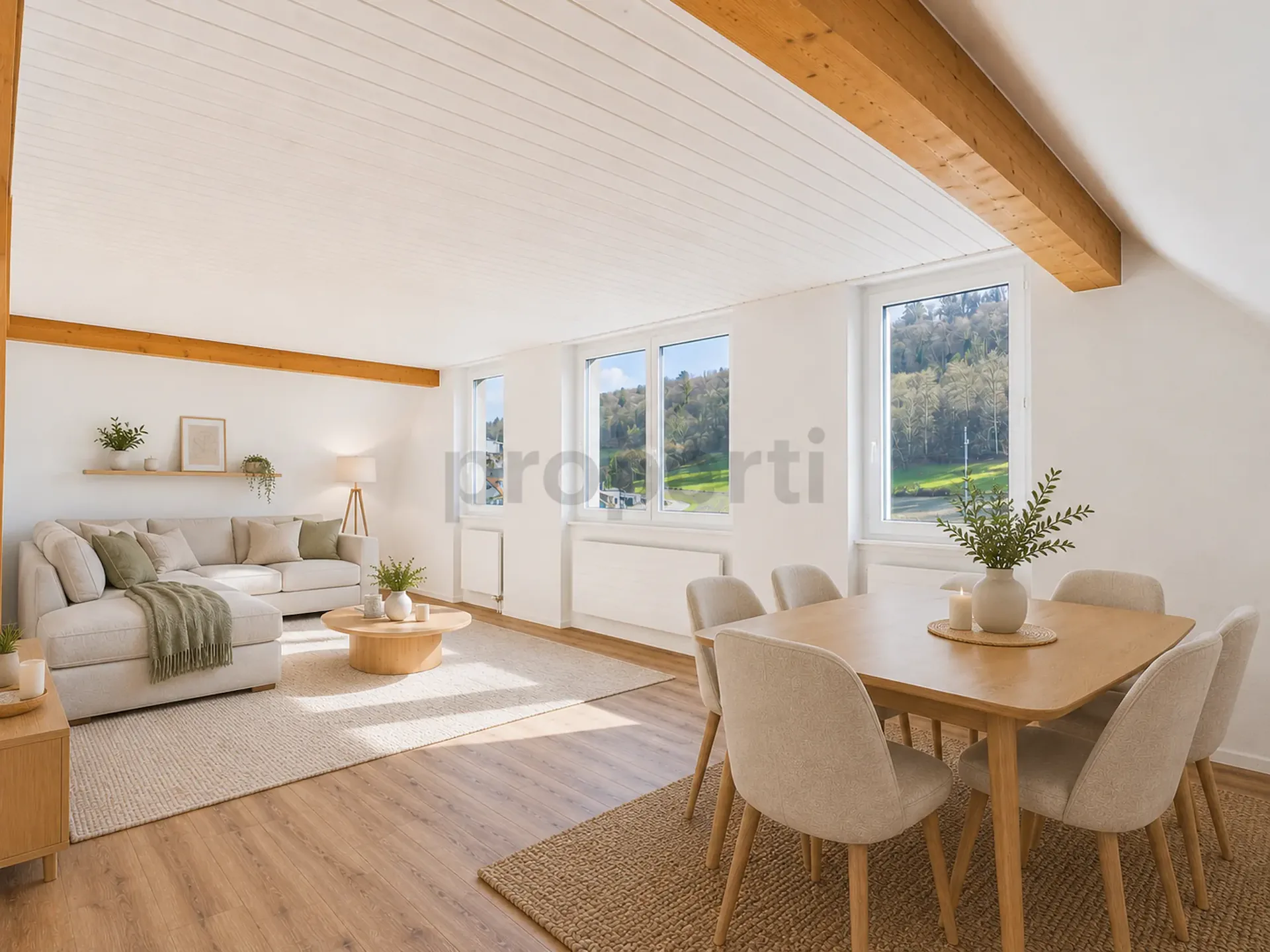 Charmant appartement maisonnette 4 pièces avec charme de grenier à Feuerthalen