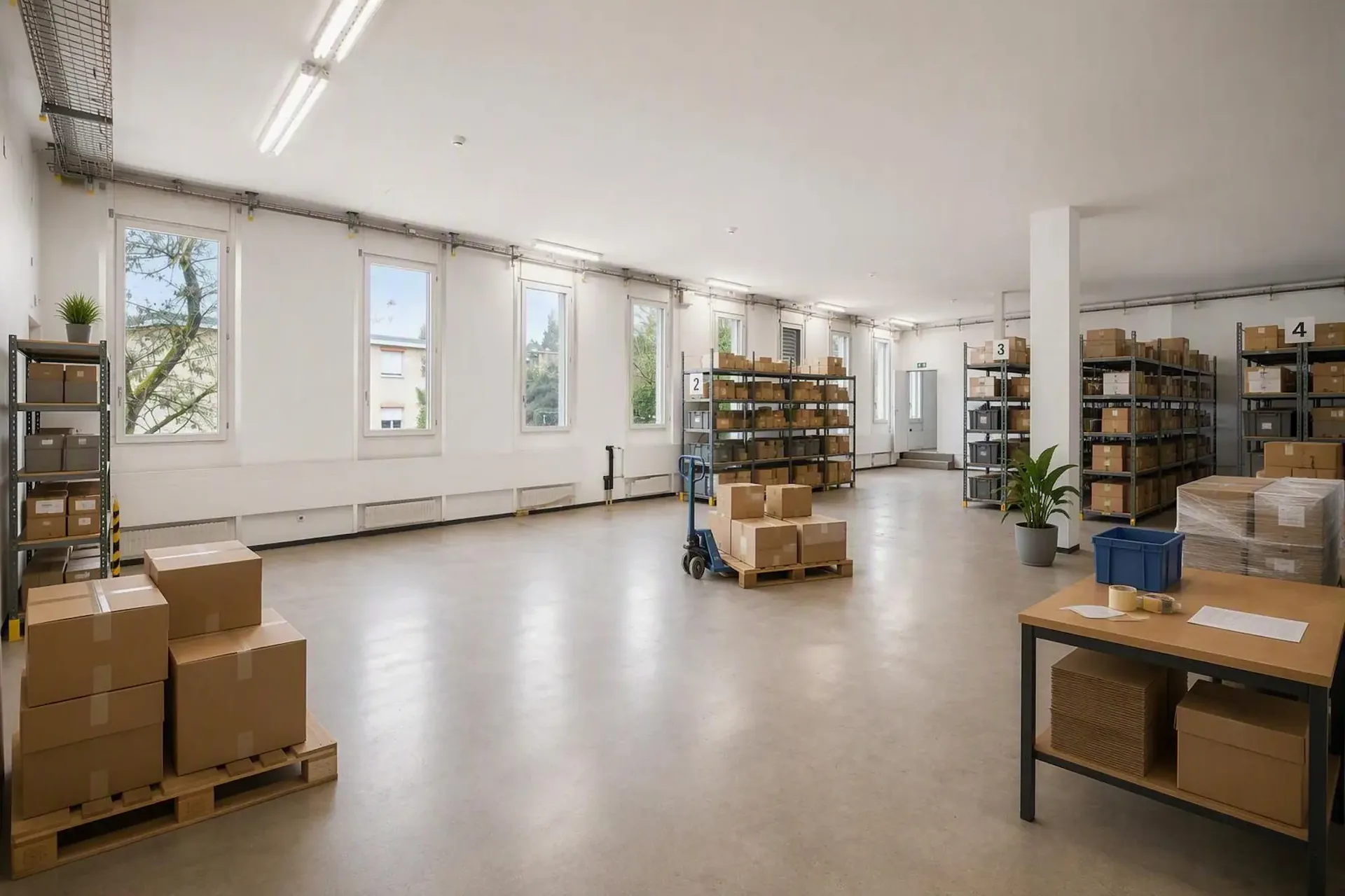 Plus d'espace pour votre entreprise : 305 m² d'espace de stockage avec ascenseur de marchandises