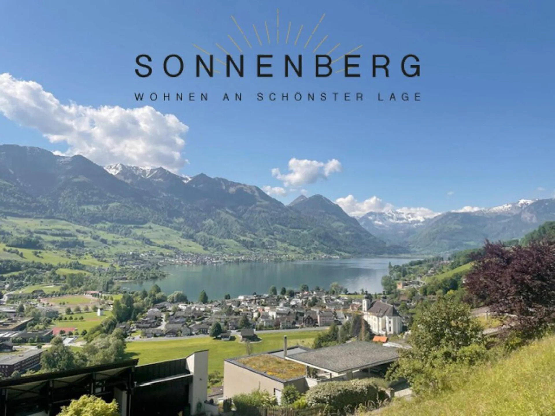 Newly built terrace apartments with lake and mountain views