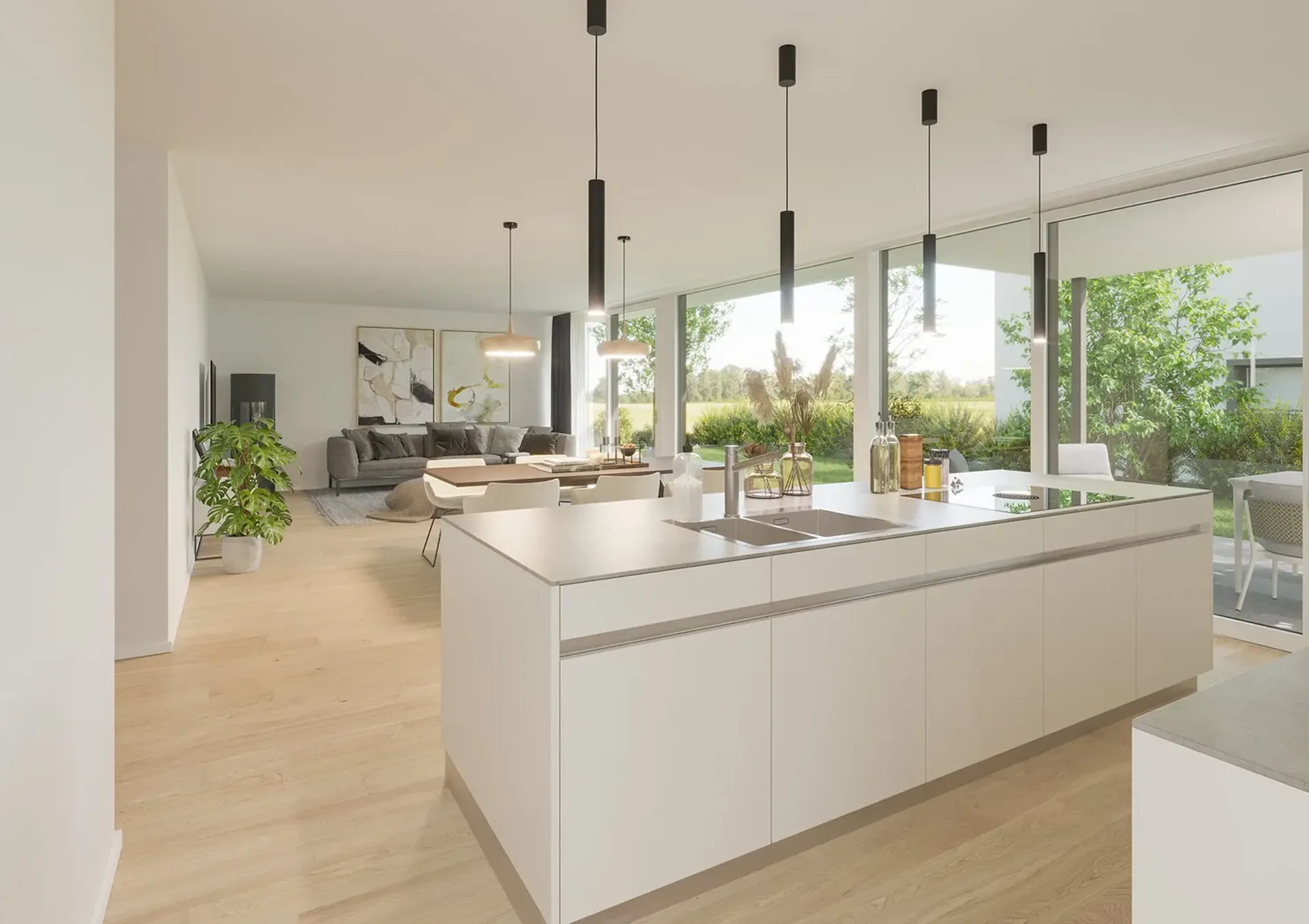Construction neuve : Maison individuelle moderne avec garage en sous-sol à Möhlin
