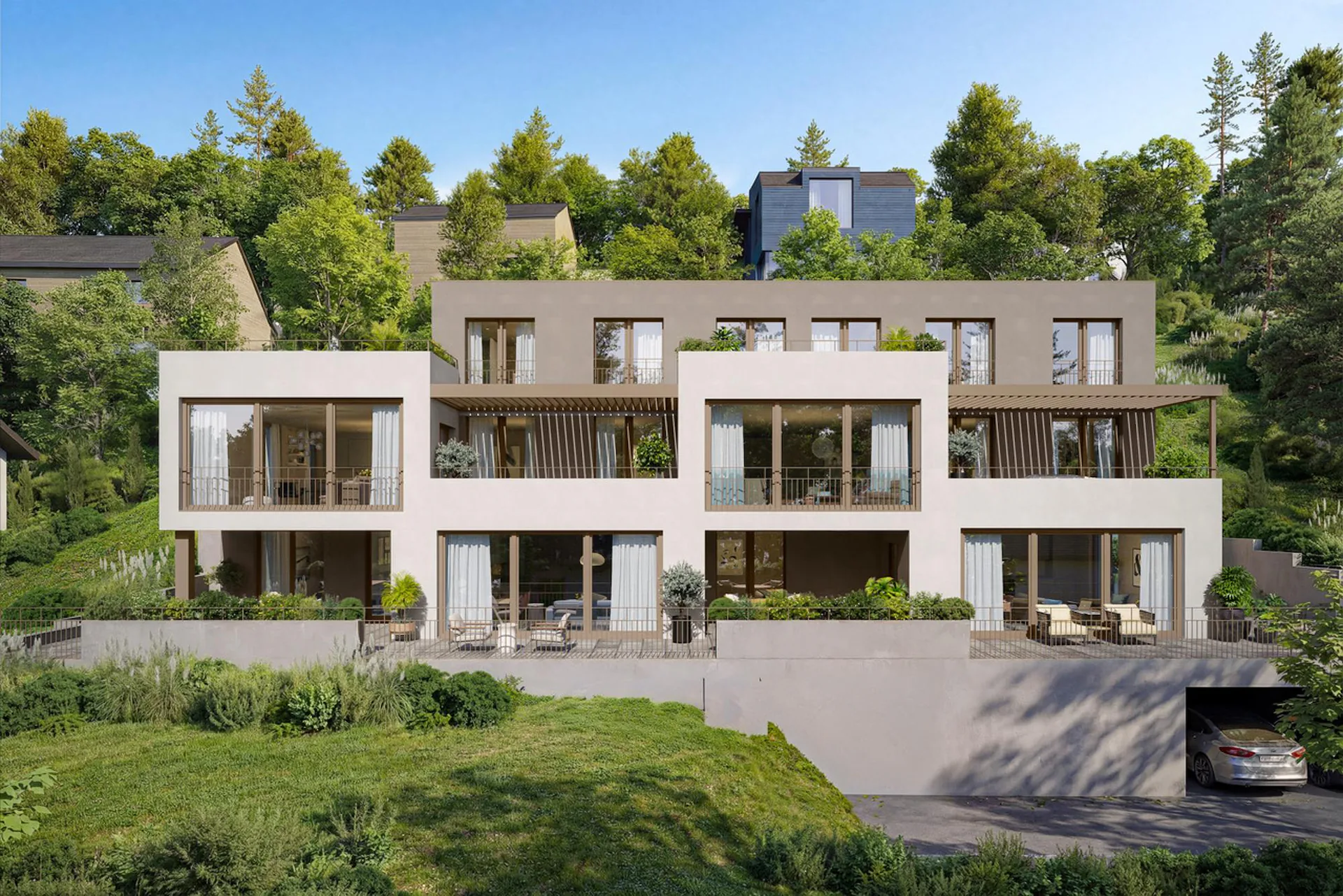 Neubau an attraktiver Hanglage 3.5 Gartenwohnung Seon