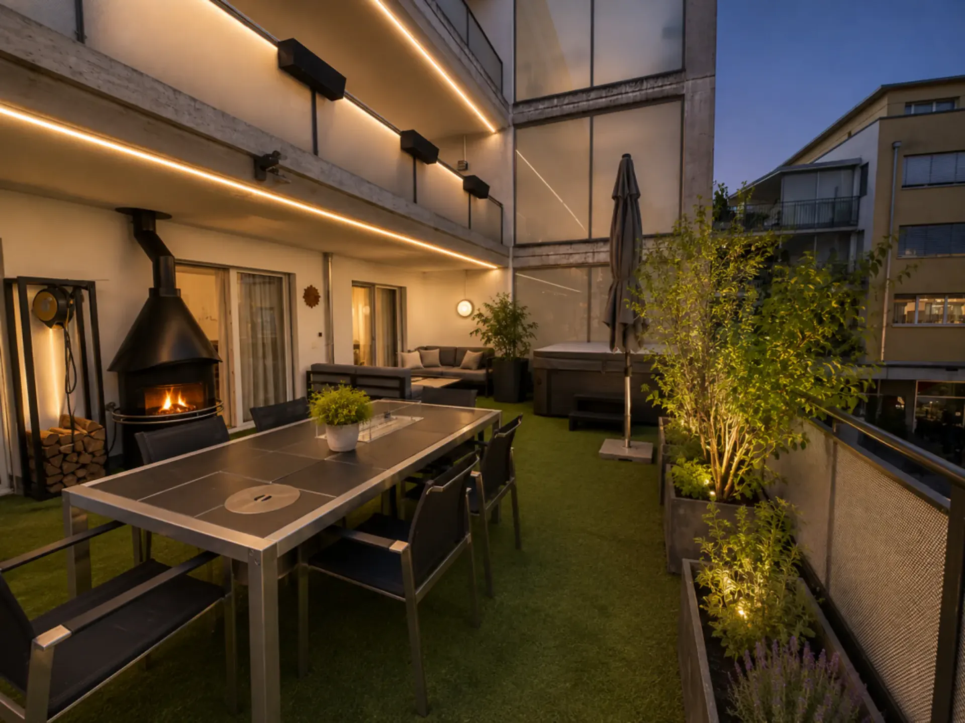 Expérience de vie exclusive : Maisonnette urbaine avec oasis de bien-être privée et vue.