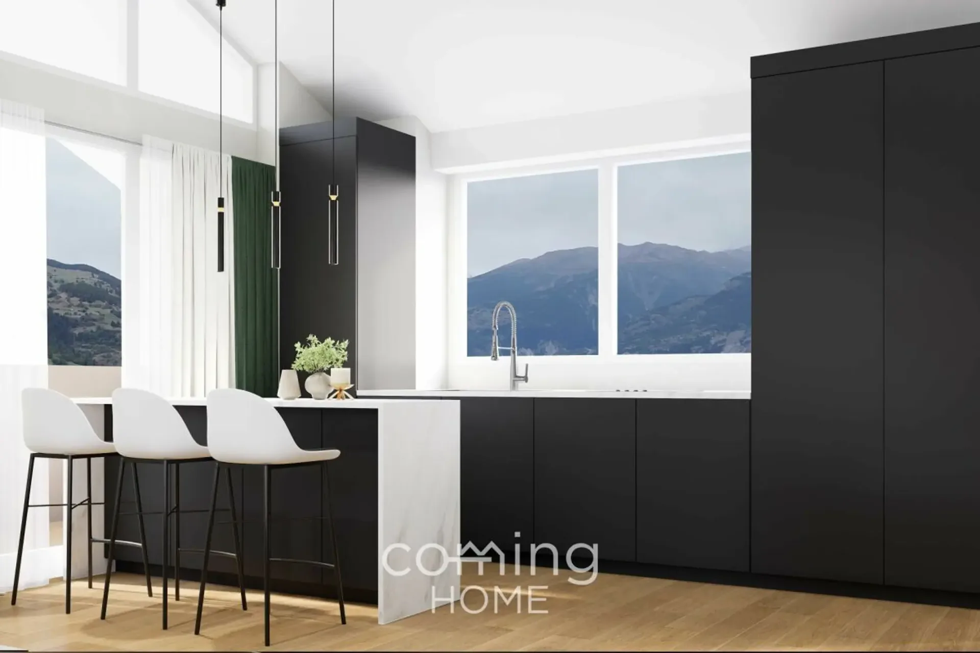 Cheminée, vue sur les montagnes et liberté d'aménagement : maison neuve compacte située dans le village ensoleillé de Bürchen