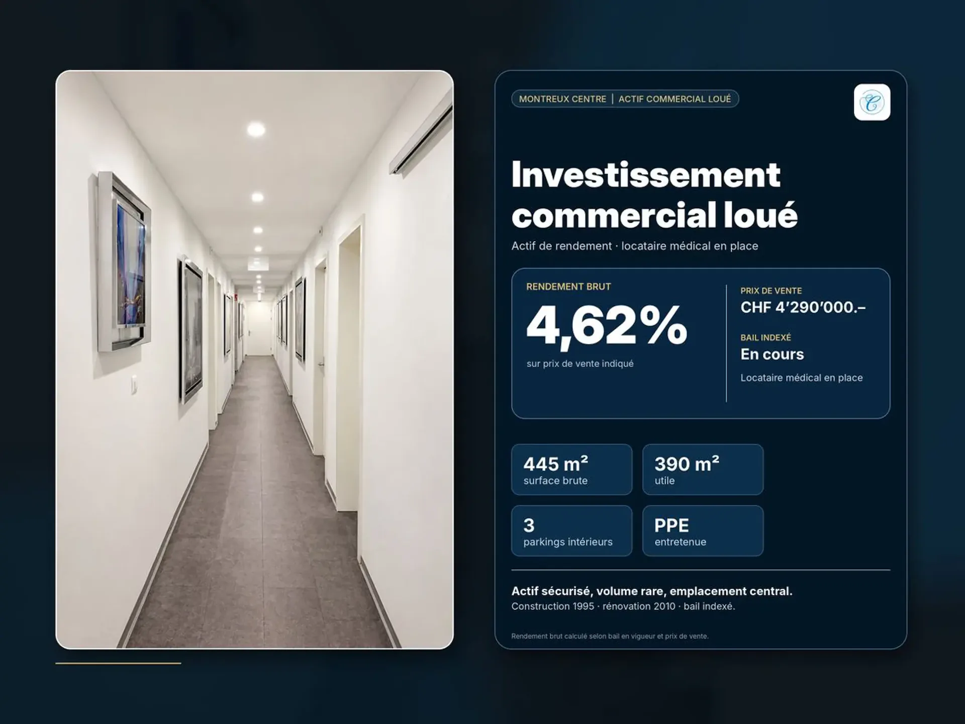 Commercial space in Montreux - Rare opportunity with attractive yield