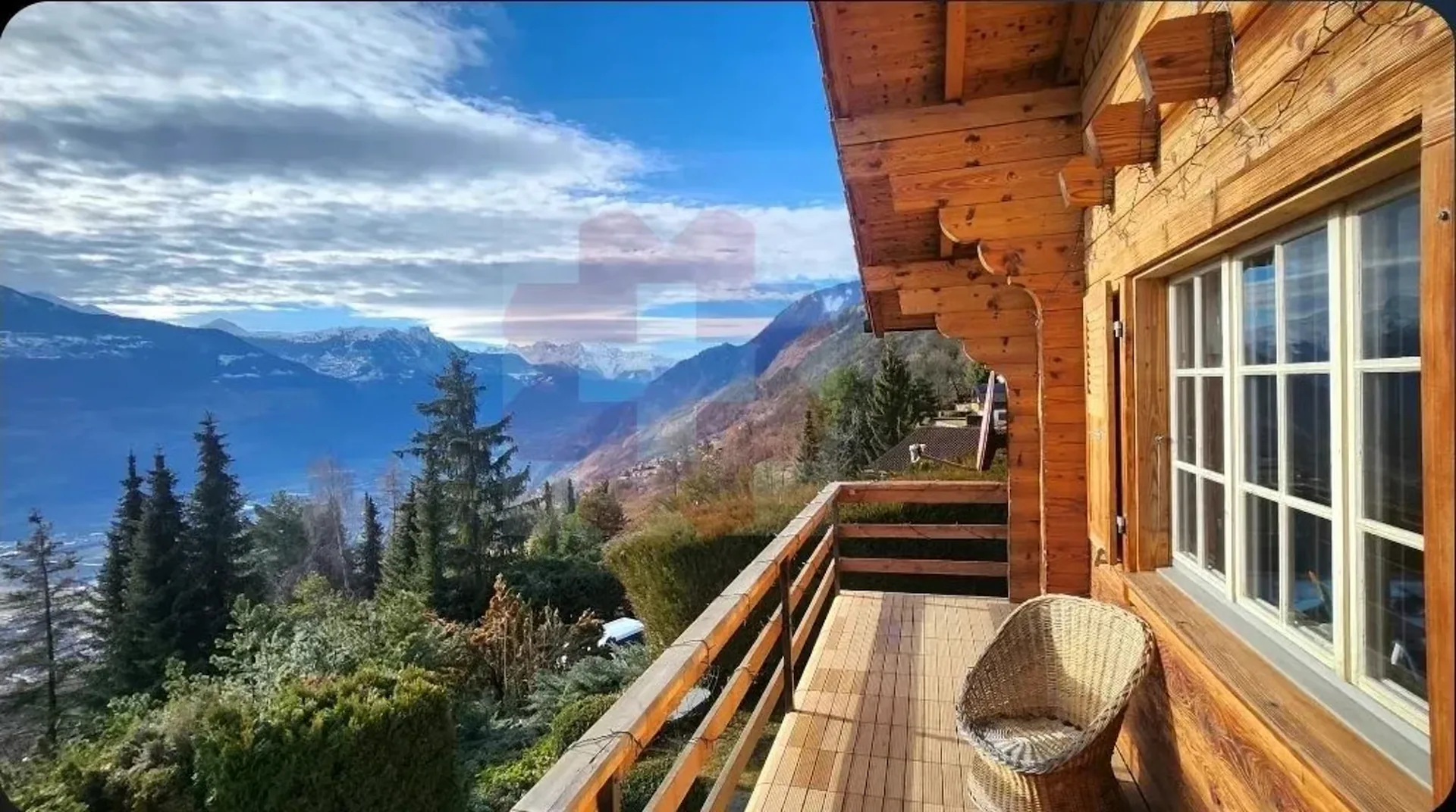 Magnificent log cabin with panoramic view of Valais
