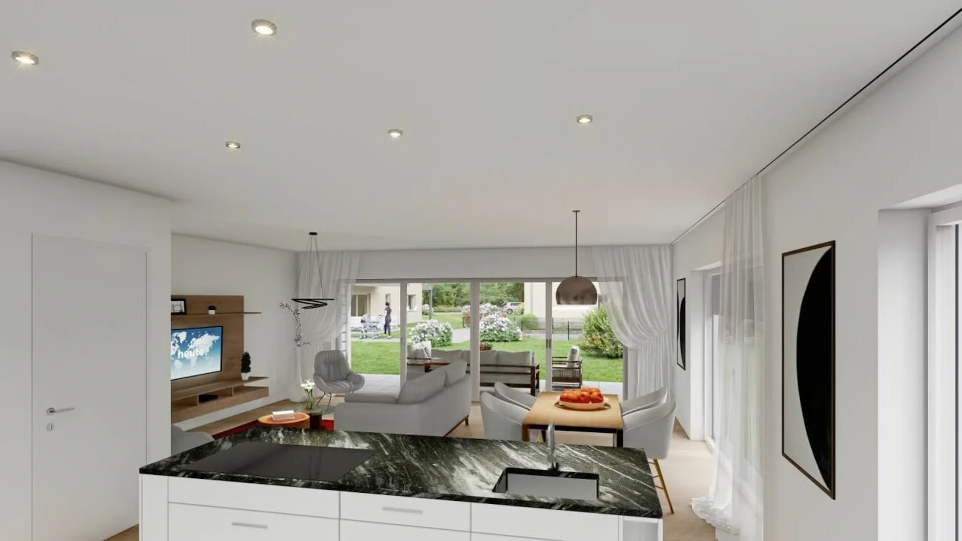 Maison mitoyenne neuve de 6,5 pièces avec jardin à Saland