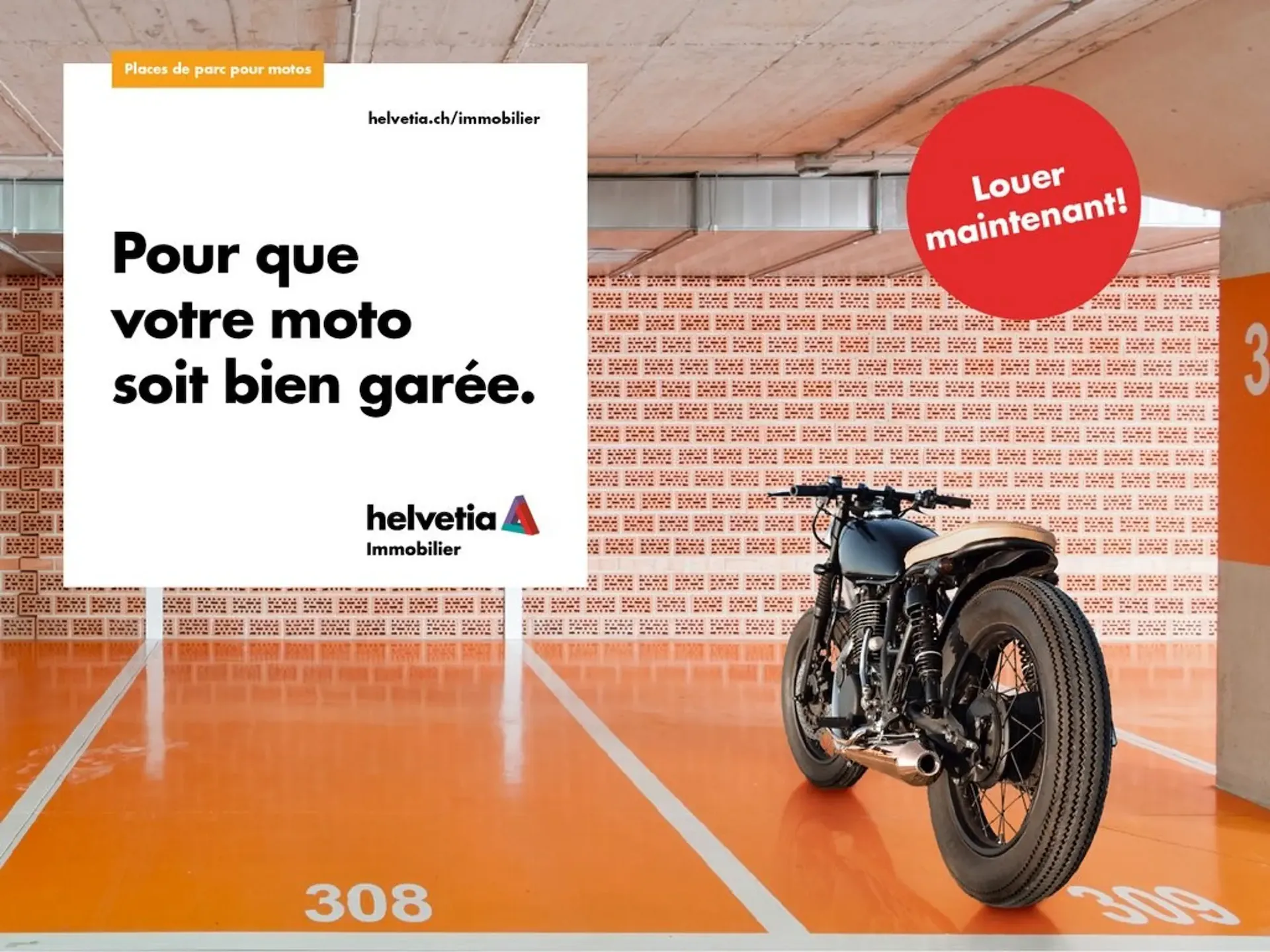 Parkplatz für Motorrad im Innenbereich