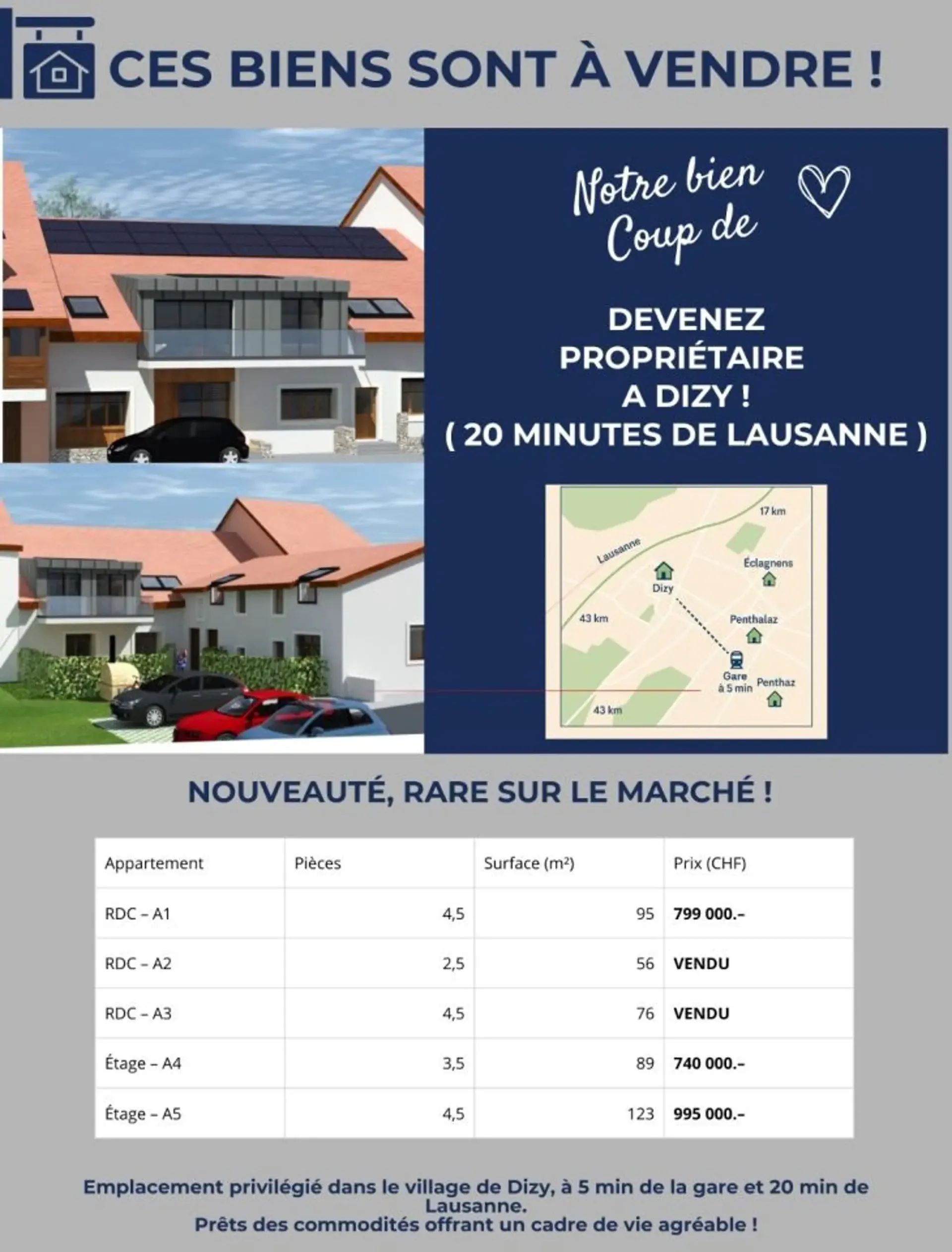 Neue Apartments in Dizy vom 3.5 Zimmer bis 4.5 Zimmer