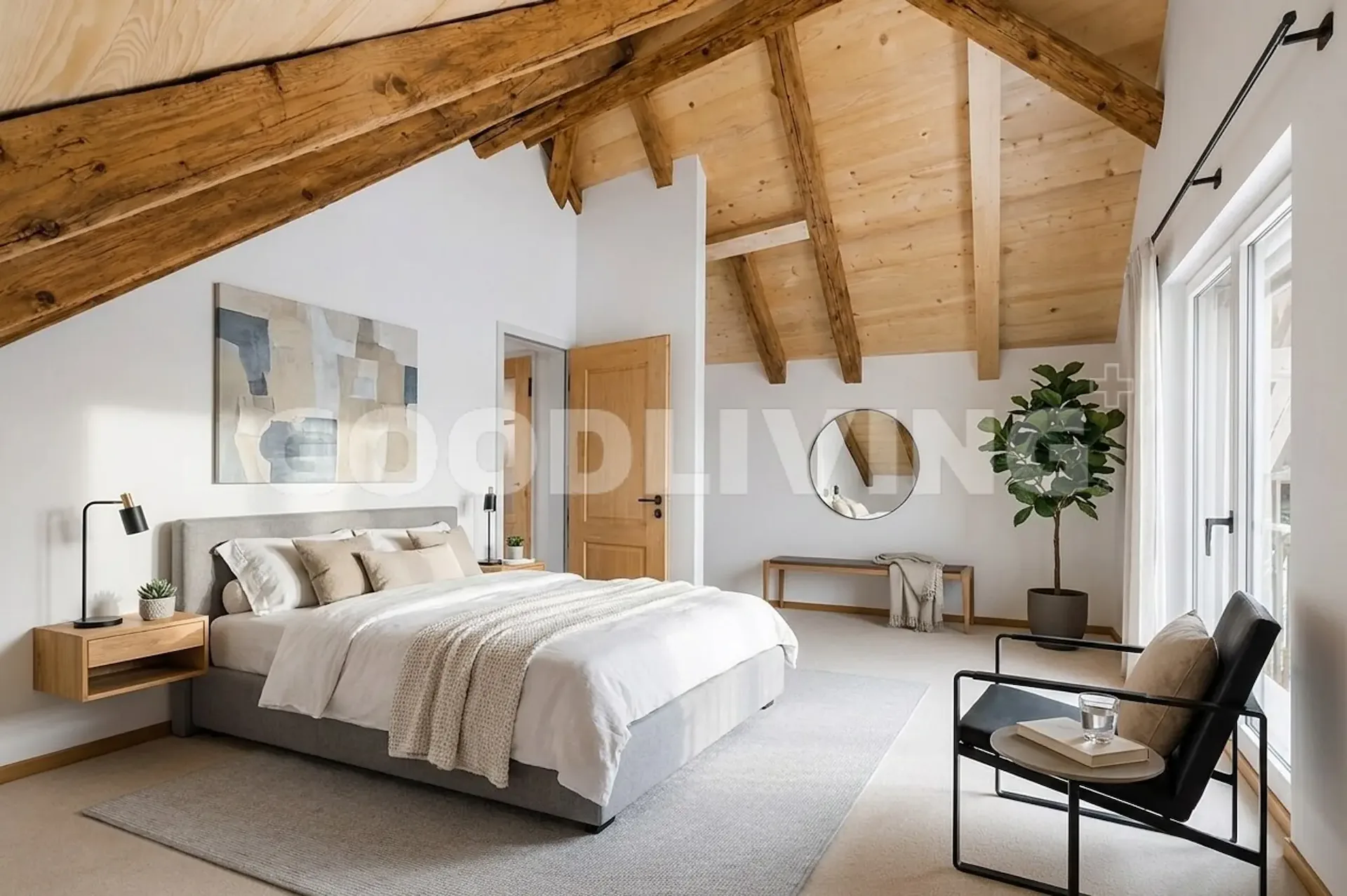 Habitation unique au-dessus des toits d'Oetwil