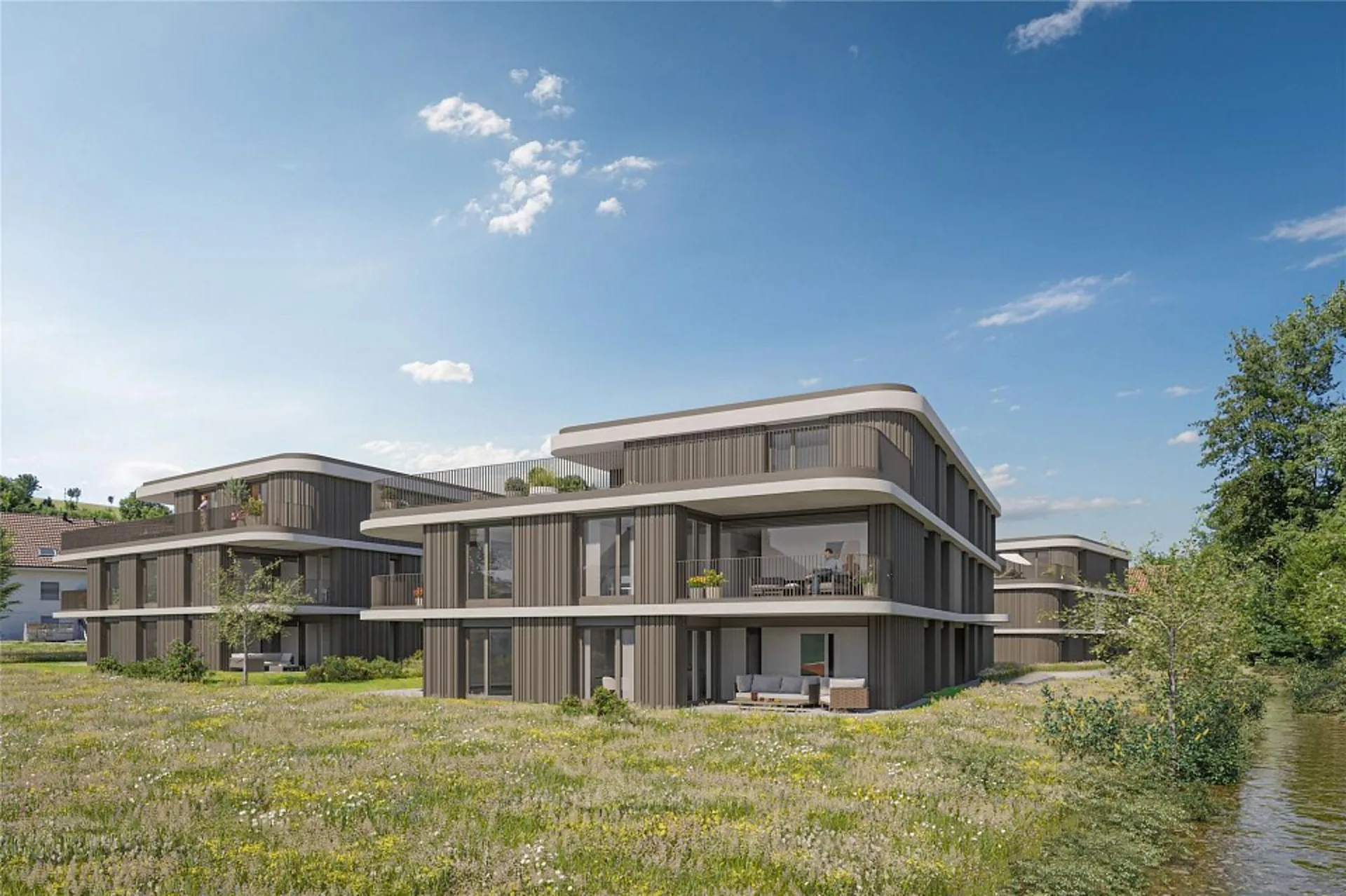 Habitation moderne dans un environnement vert - appartements en attique