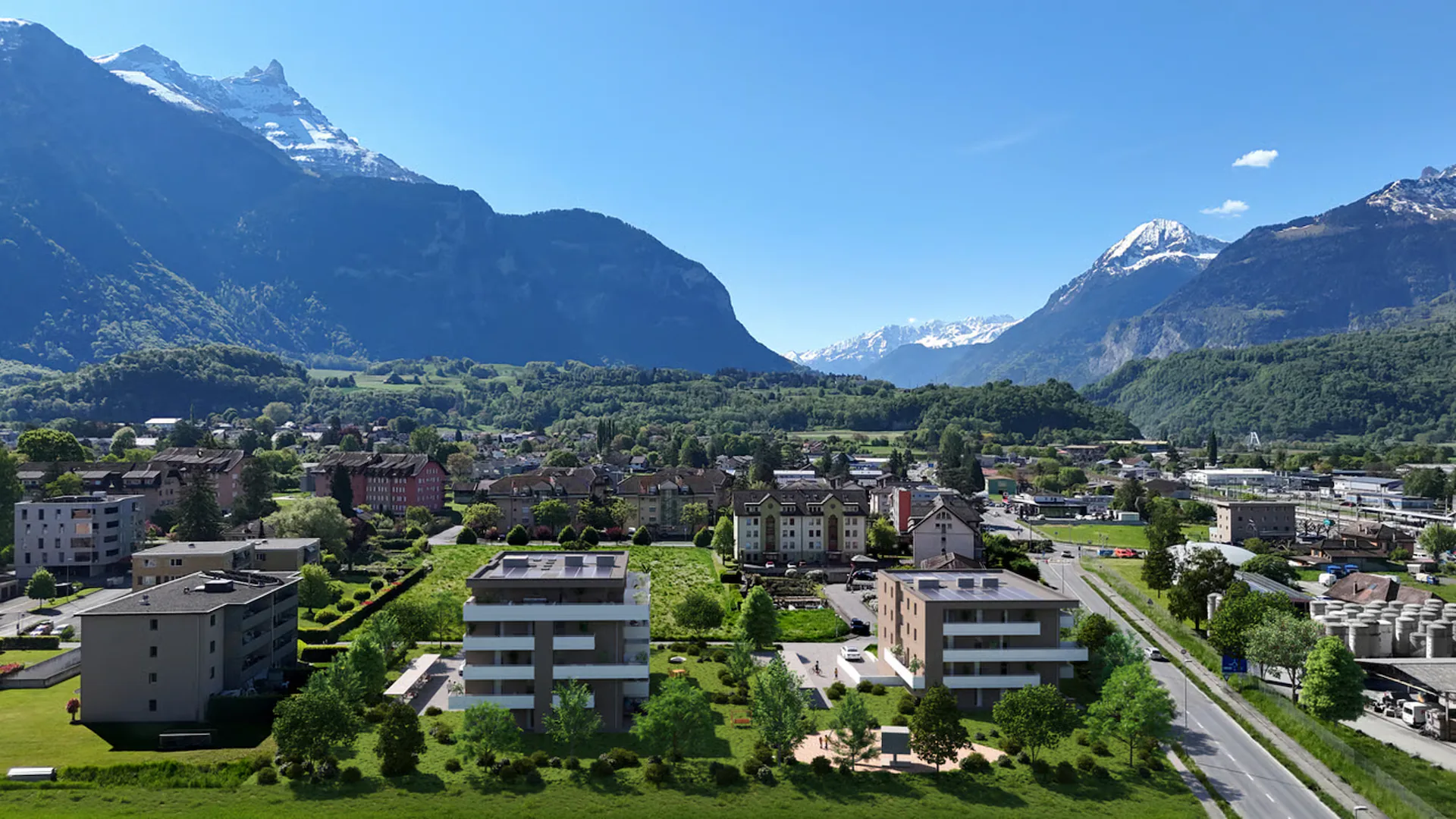 APP von 3,5 Zimmern mit Garten - Nähe Bahnhof - Panoramablick