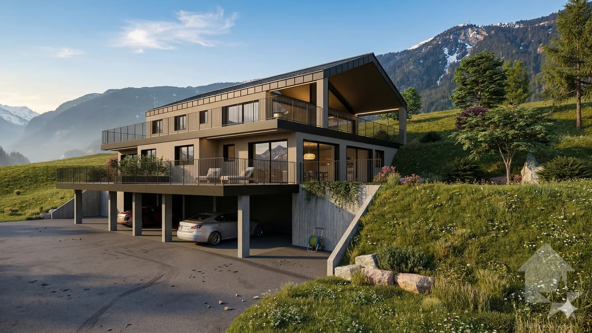 Dachgeschosswohnung mit 4.5 Zimmern in Veysonnaz mit großer Panoramaterrasse