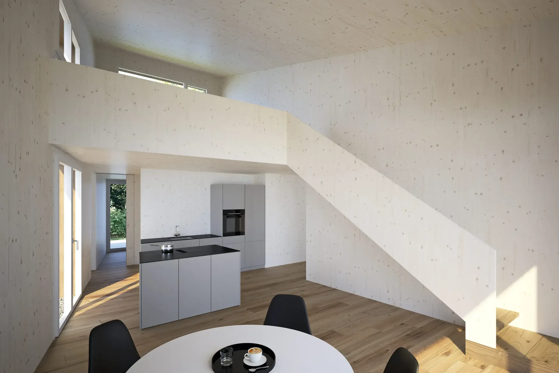 Maison mitoyenne dans le style de maison d'atelier - moderne, individuelle et proche de la nature