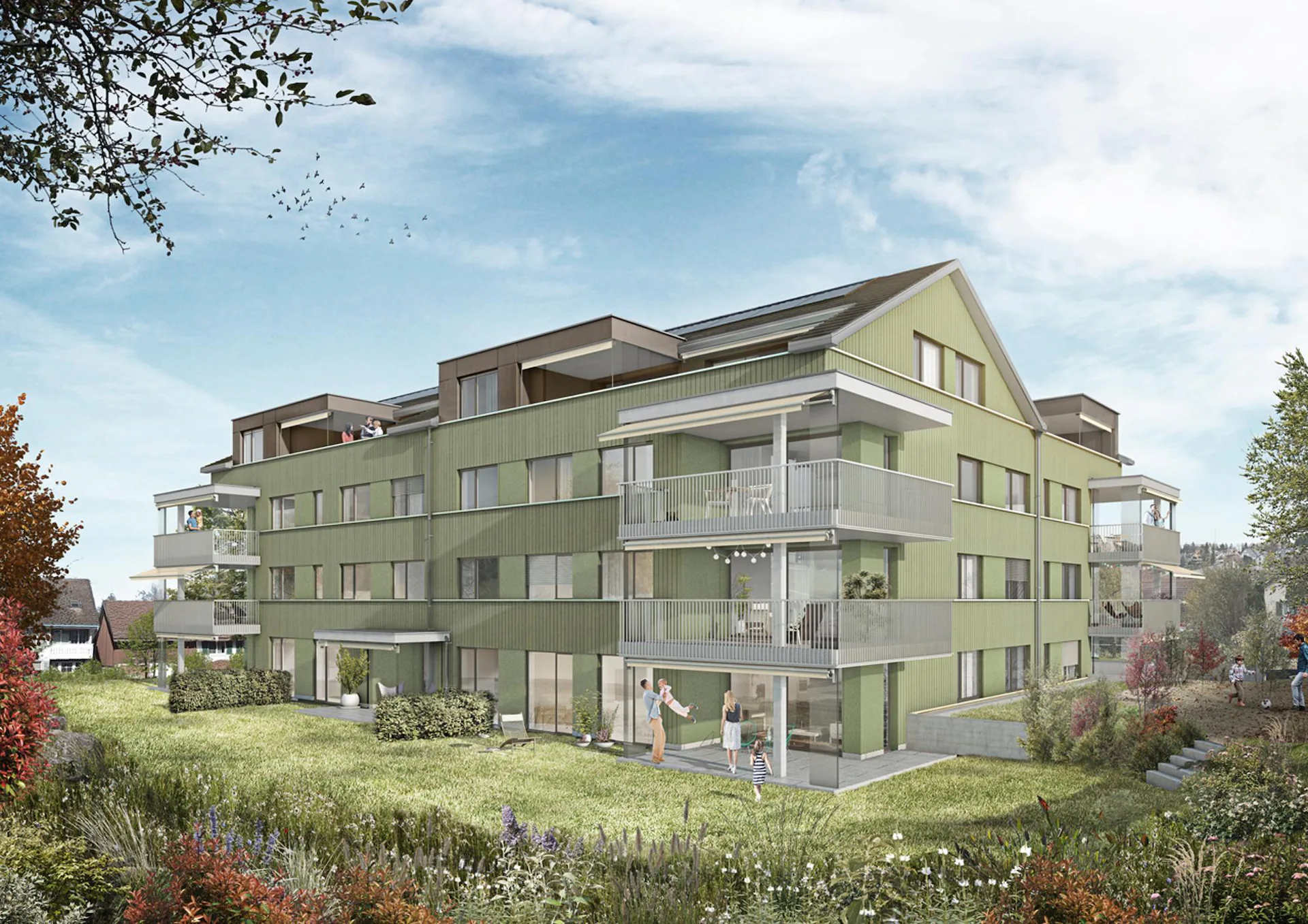 Rêve d'attique avec grande terrasse (en partie vitrée) et balcon
