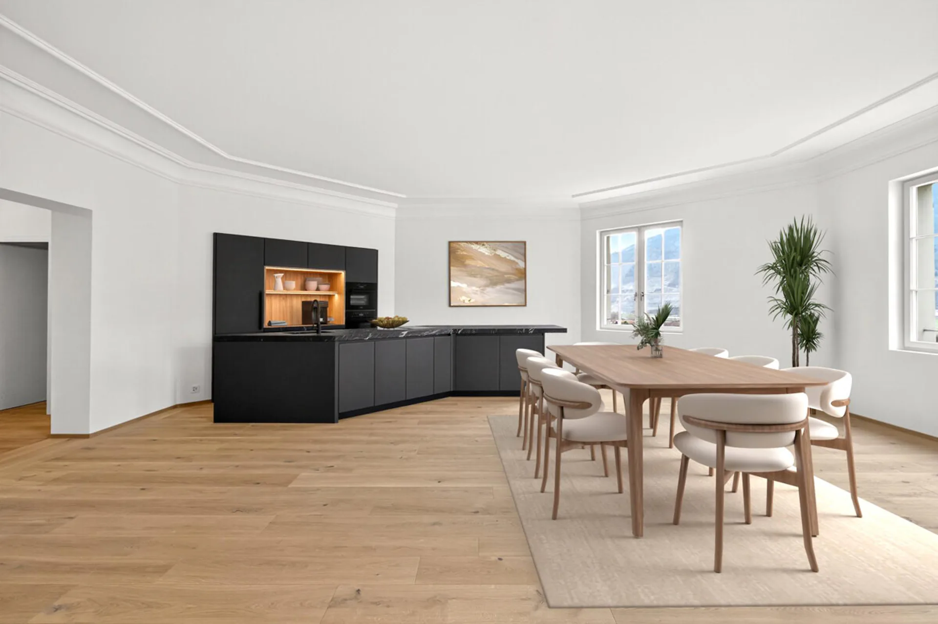 Zizers: stylish tower apartment with a view of the Grisons mountains