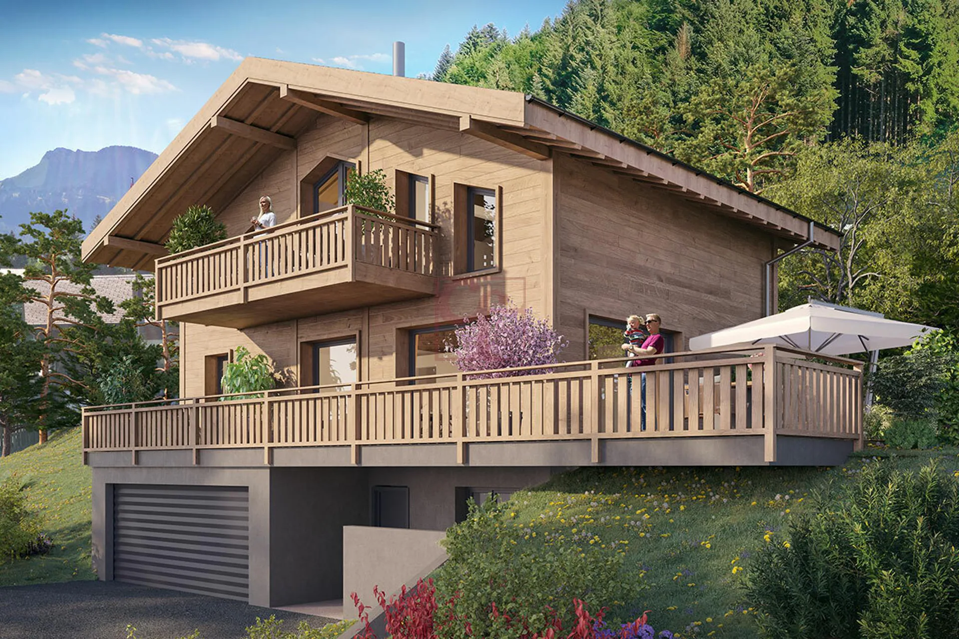 Magnificent chalet on plan in Jaun