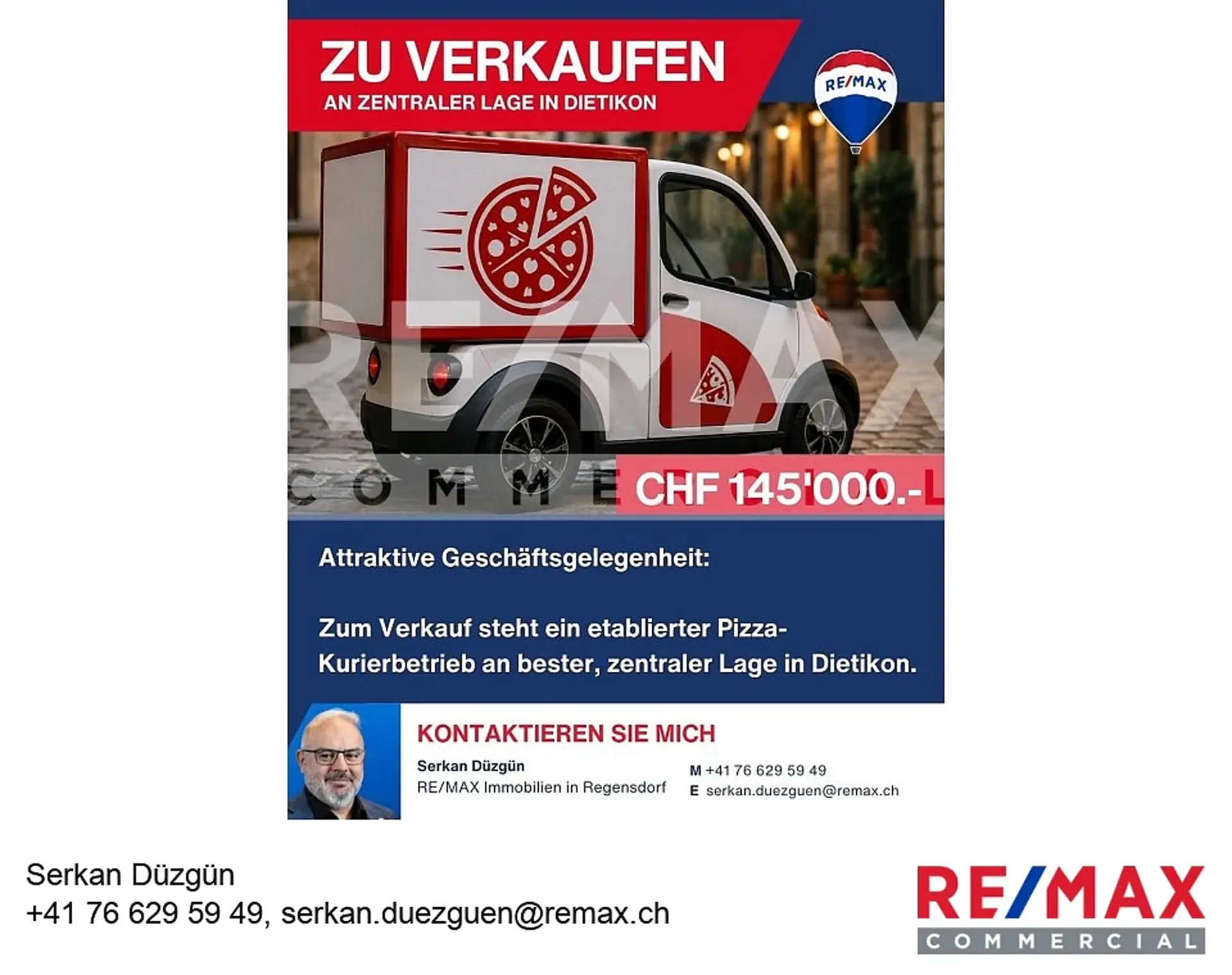 Corriere pizza in vendita Posizione centrale a Dietikon