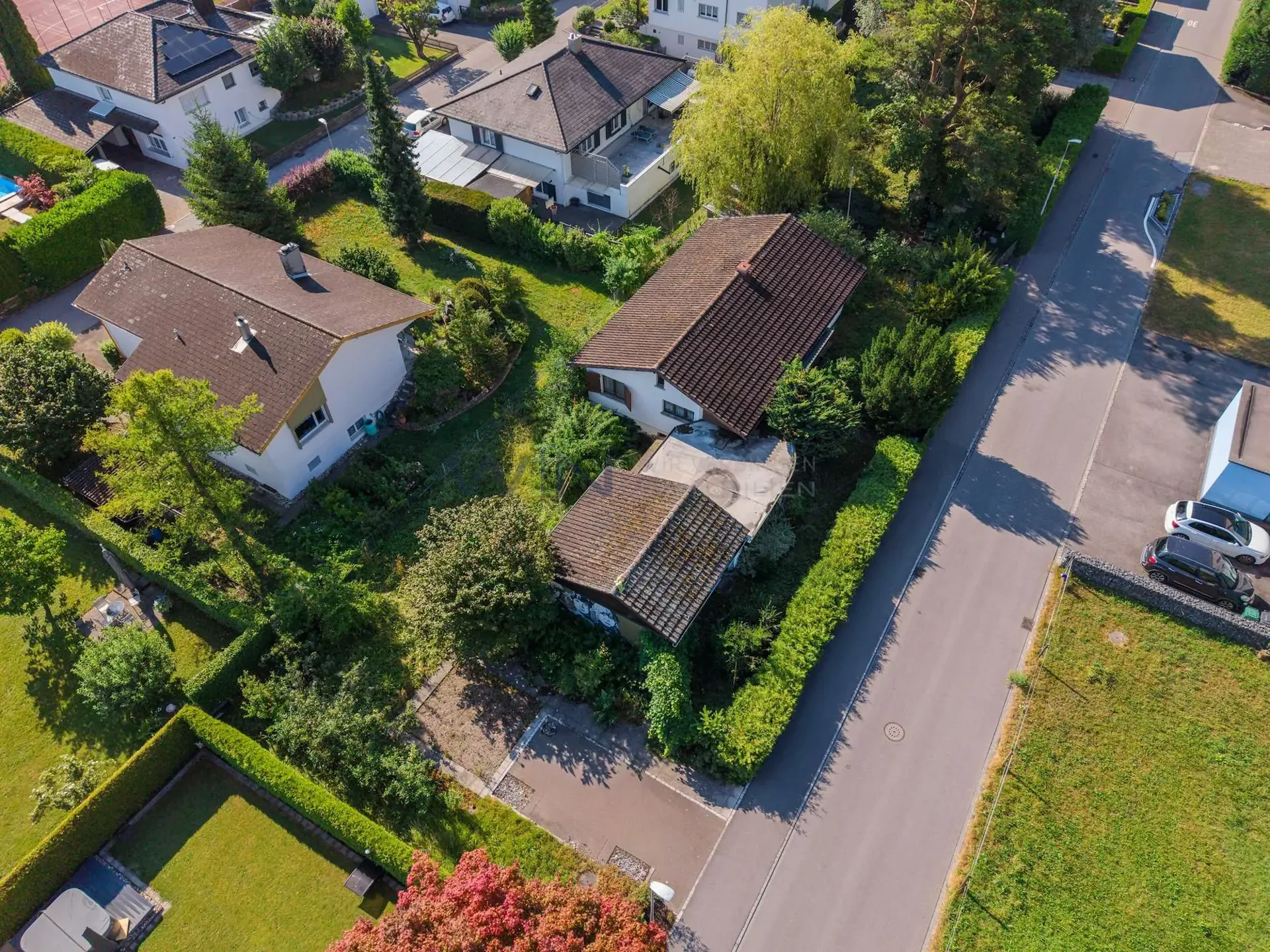 Terrain attractif dans un environnement vert