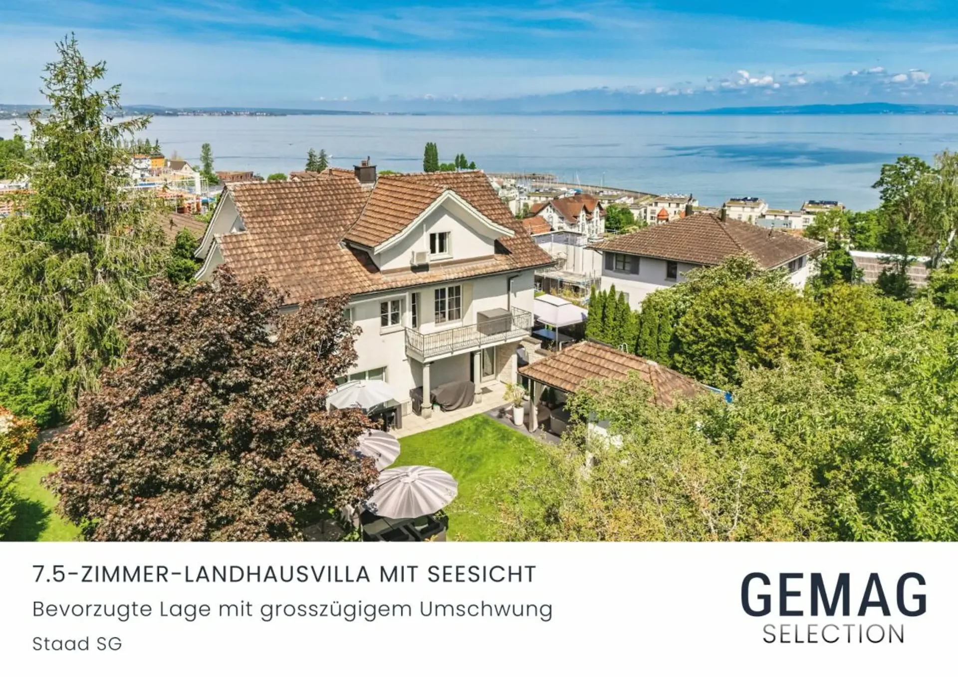 7.5-room country house villa with lake view on a large plot of land