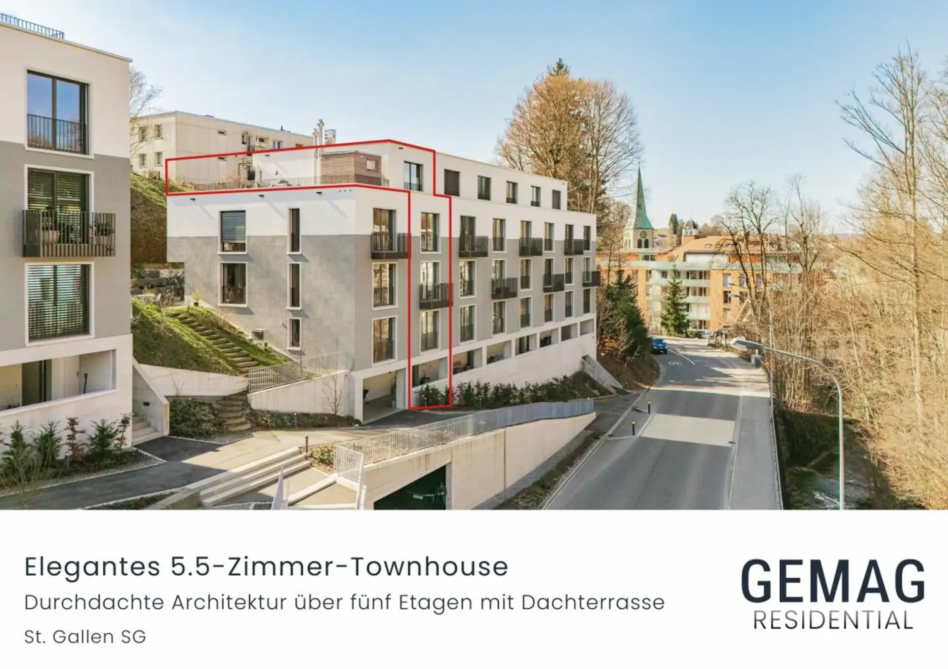 Between city and nature - Stylish 5.5-room townhouse with roof terrace