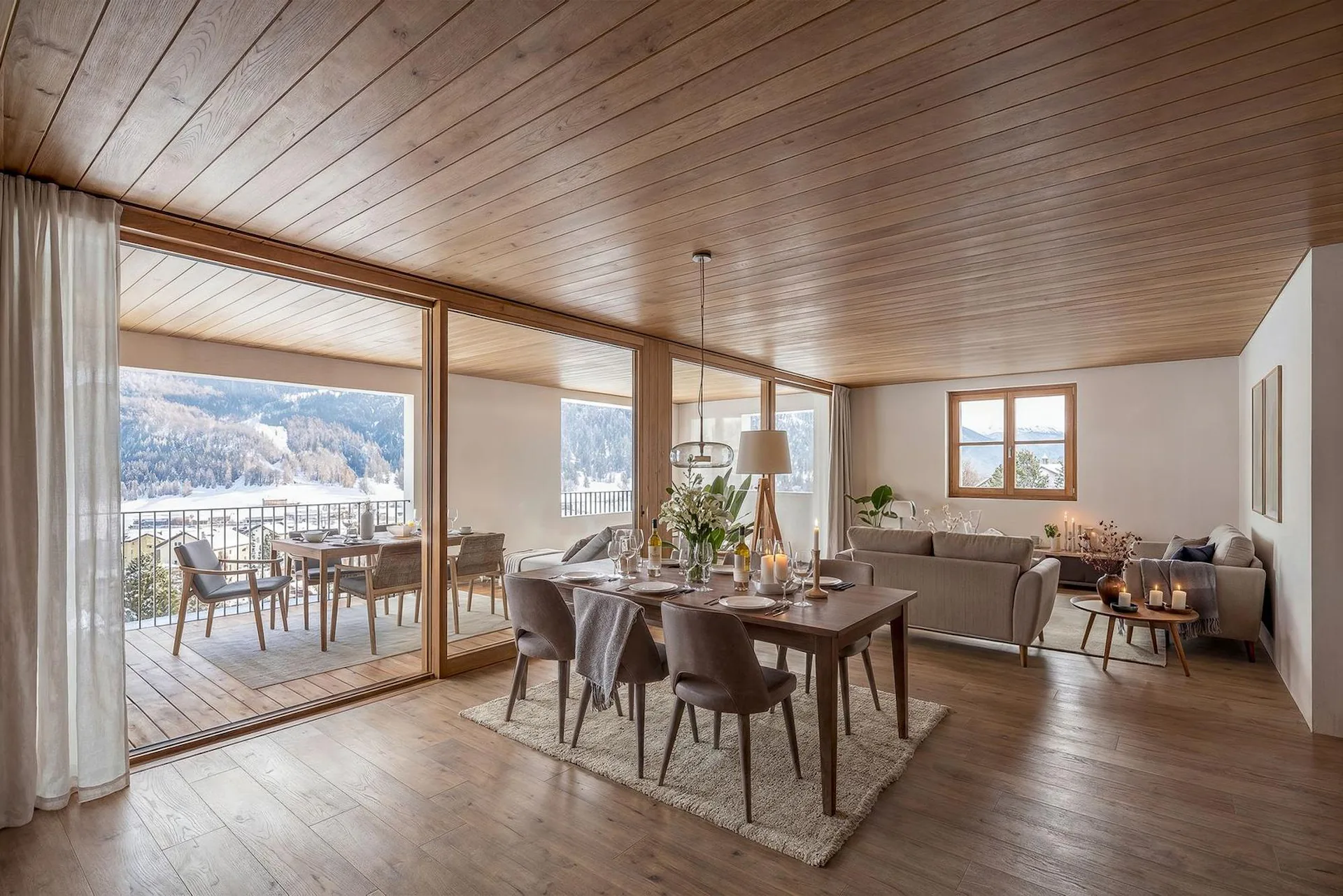 REFINED 4.5-ROOM APARTMENTS WITH PANORAMIC LOGGIAS IN ZUOZ