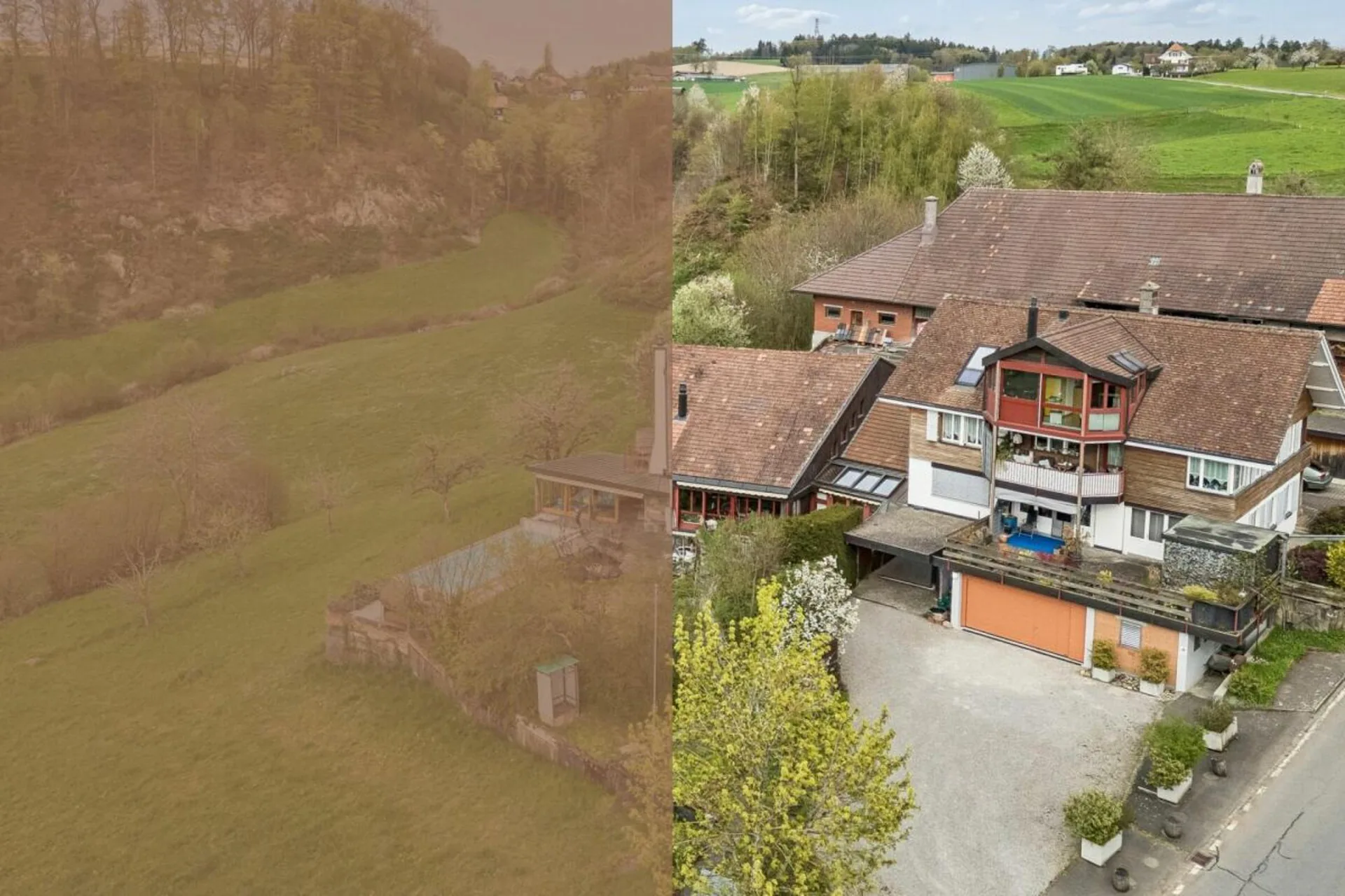 Maison multifamiliale polyvalente avec trois unités et maison unifamiliale attenante avec piscine