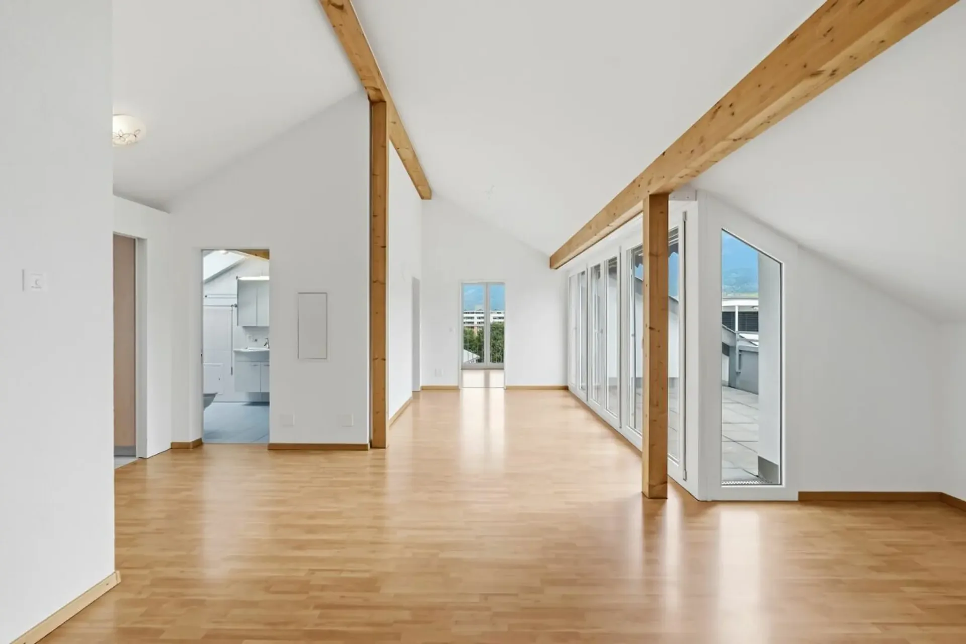 Bright 3.5-room attic apartment with terrace & panoramic view