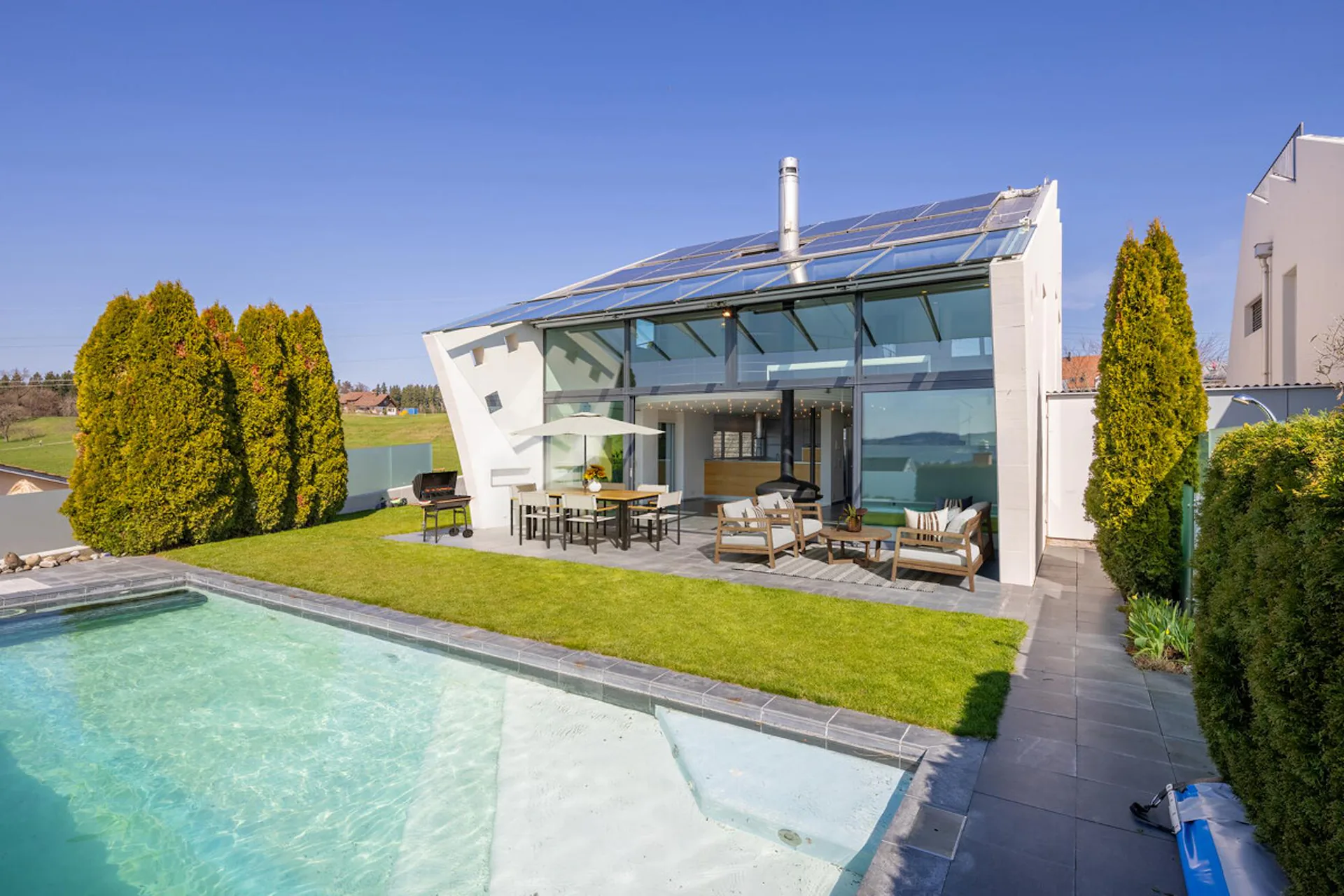 Elegant Architect's House with Pool and Panoramic View in Gutenswil