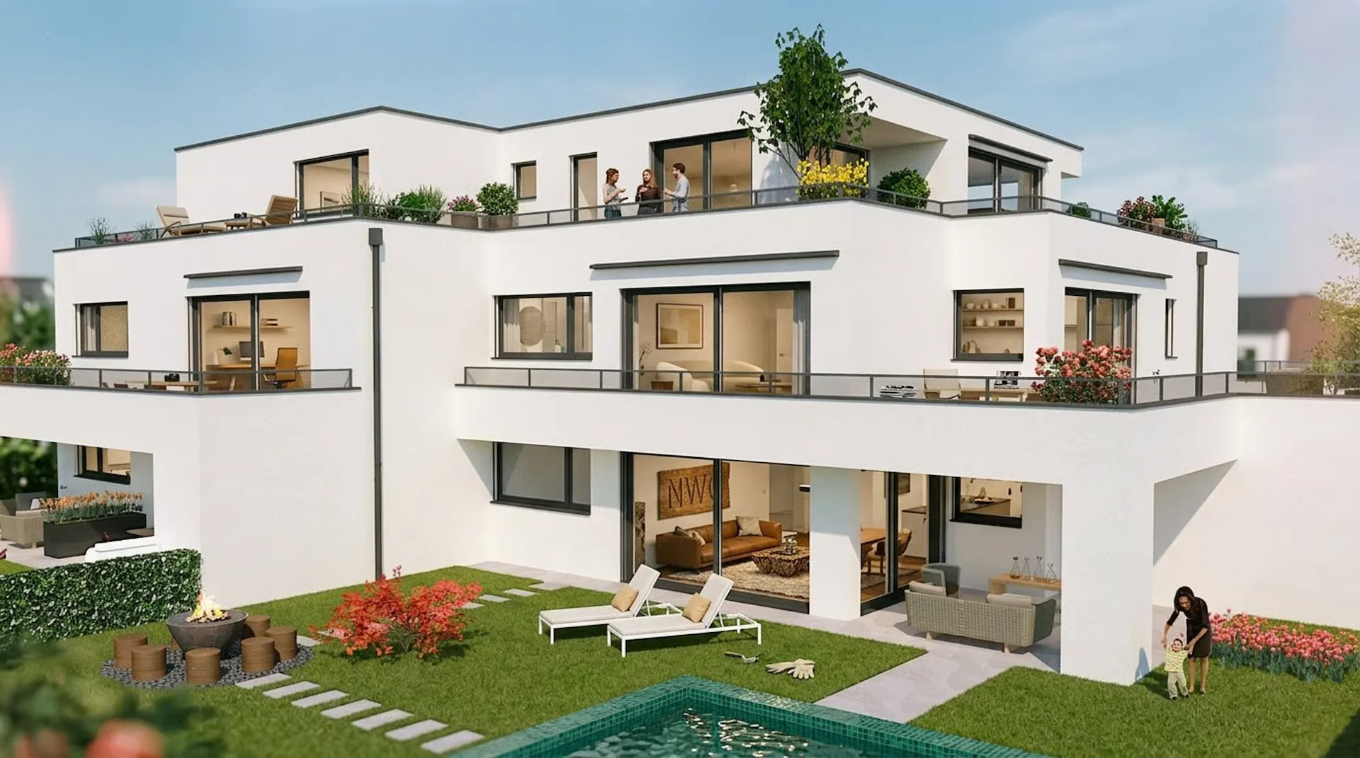Appartamento di 4,5 locali al piano terra con 412m2 di quota di terreno