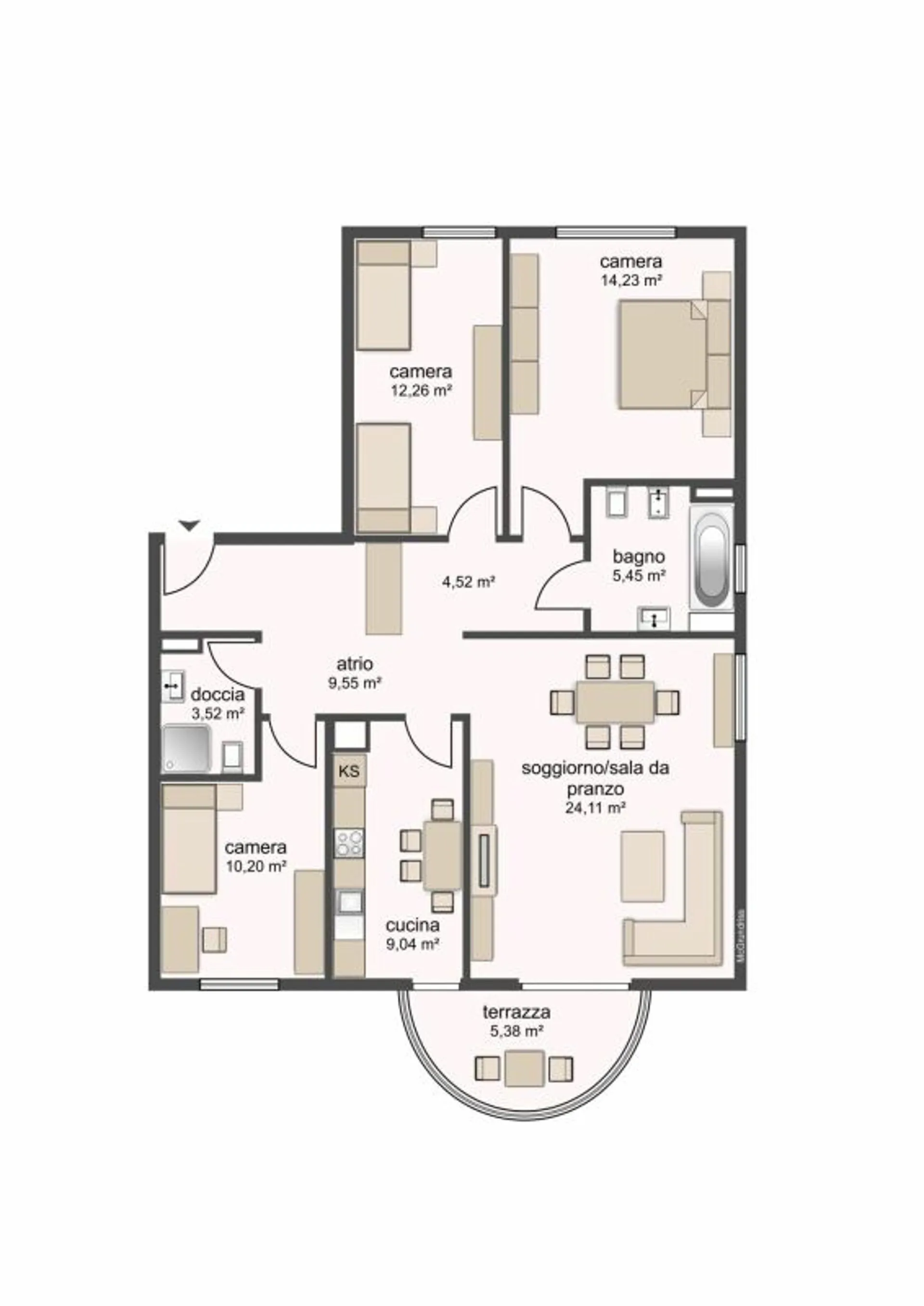 8700, Biasca, Via San Gottardo 38, appartement 3808