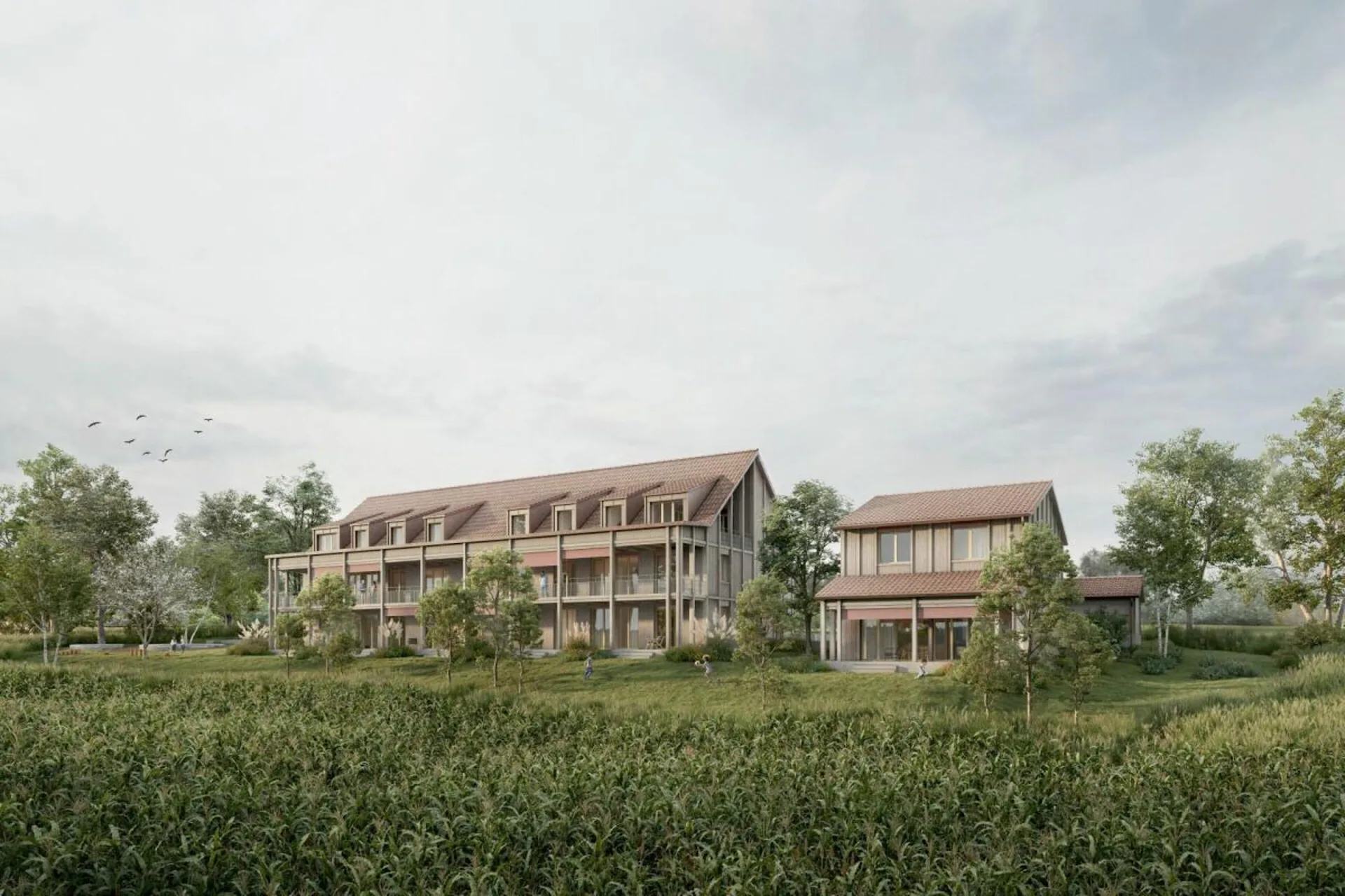 Vue panoramique d'Affeltrangen - nouvelle maison individuelle détachée de 5,5 pièces