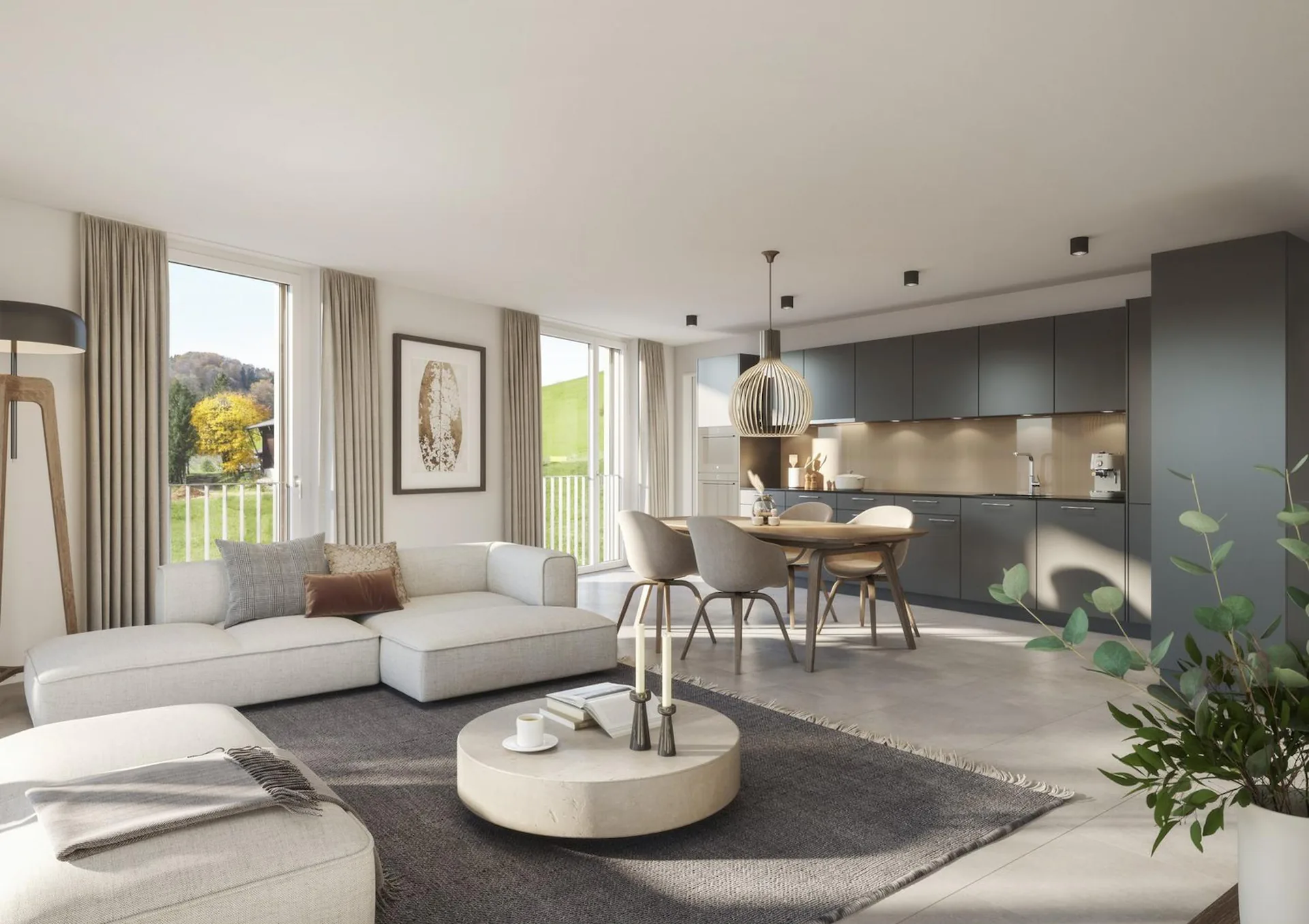 VIVRE AVEC UNE VUE PANORAMIQUE : Appartement neuf de 4,5 pièces à Wegenstetten