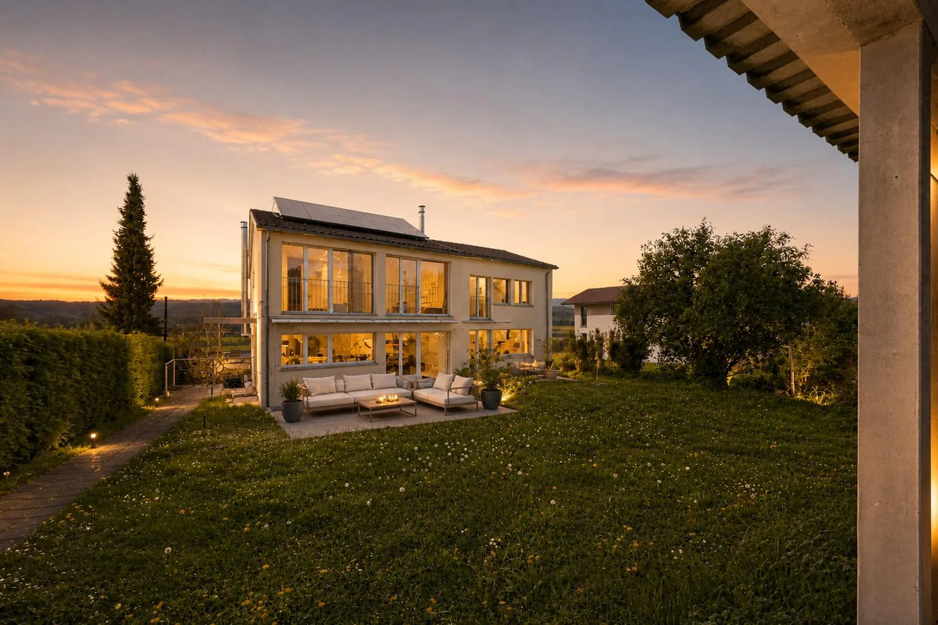 Mediterranean two-family house with a far-reaching view and large garden