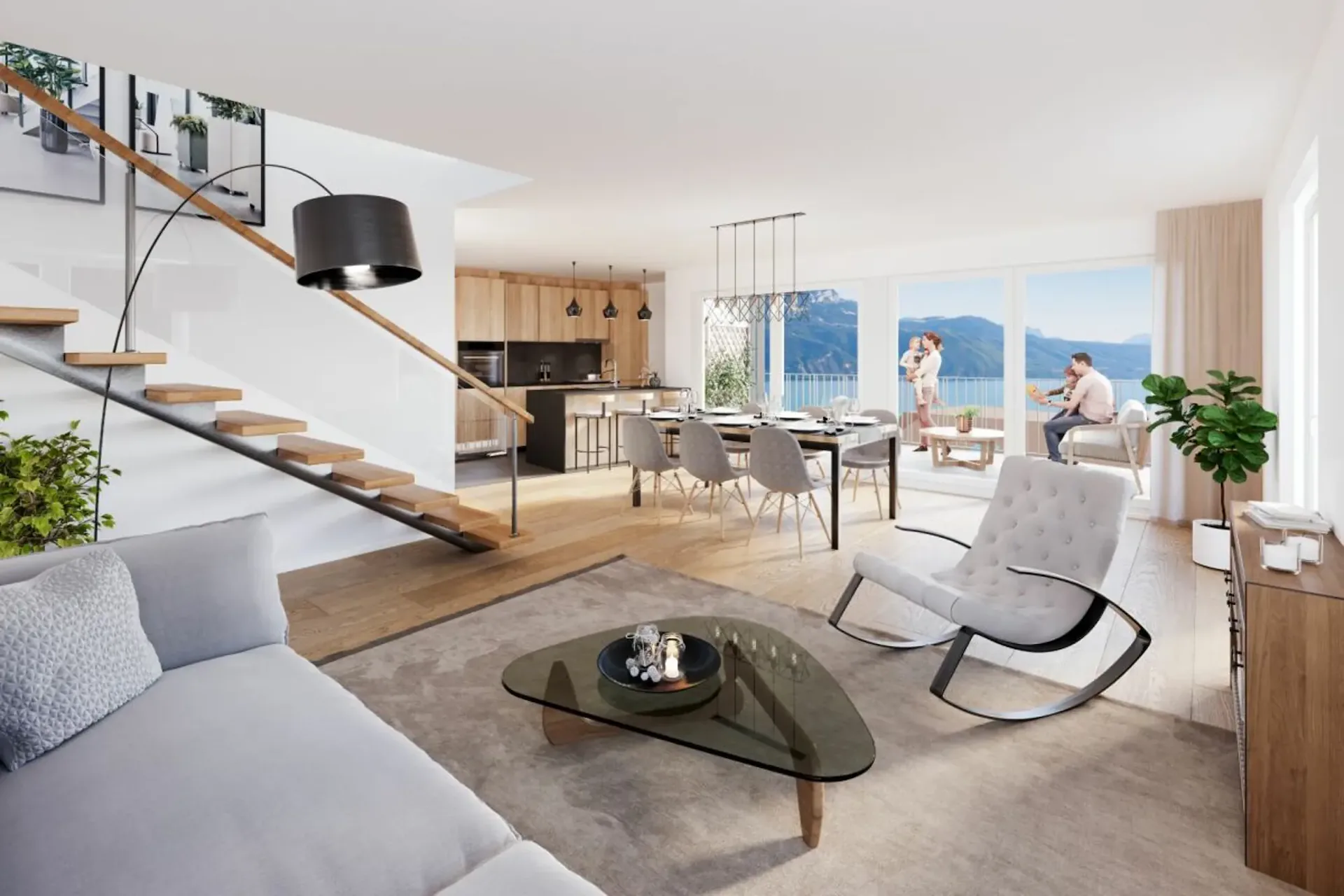 Chexbres: Prachtvolle Wohnung mit großer Terrasse von 53m2 und teilweisem Blick auf den See