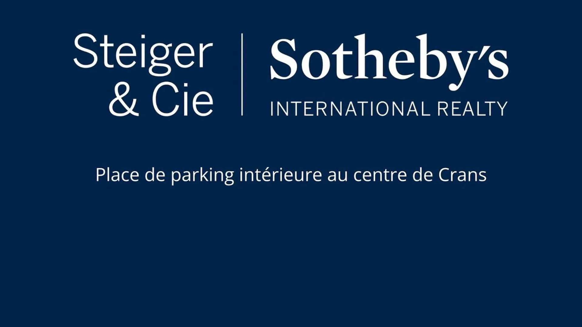 Place de parking en souterrain au coeur de Crans-Montana