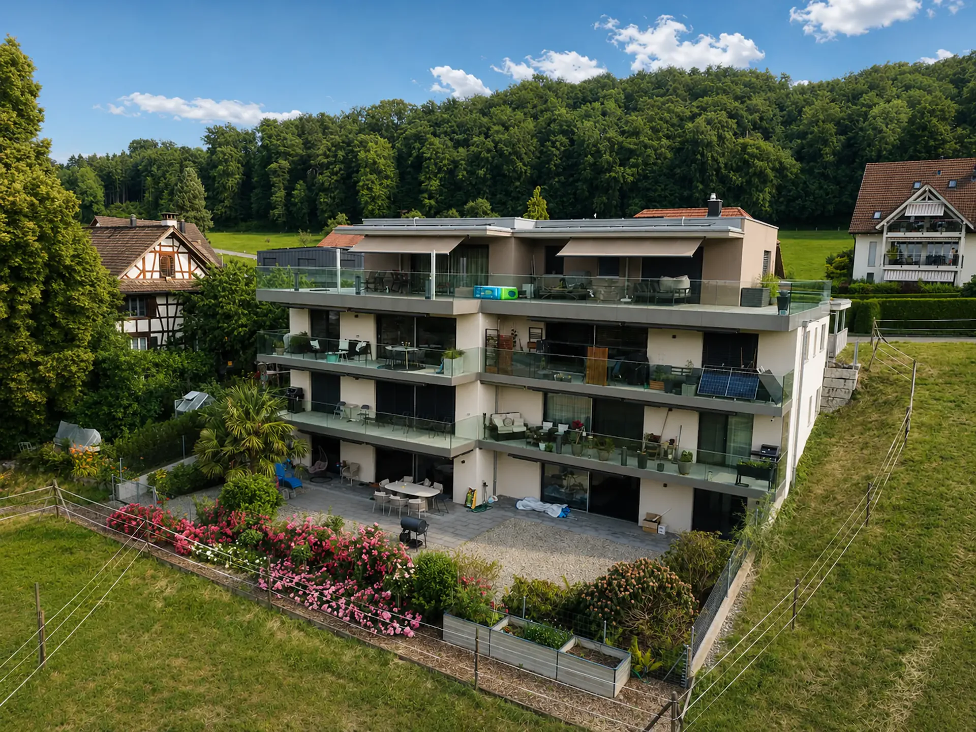Appartement 3½ pièces avec grand espace de vie et balcon ouest ensoleillé