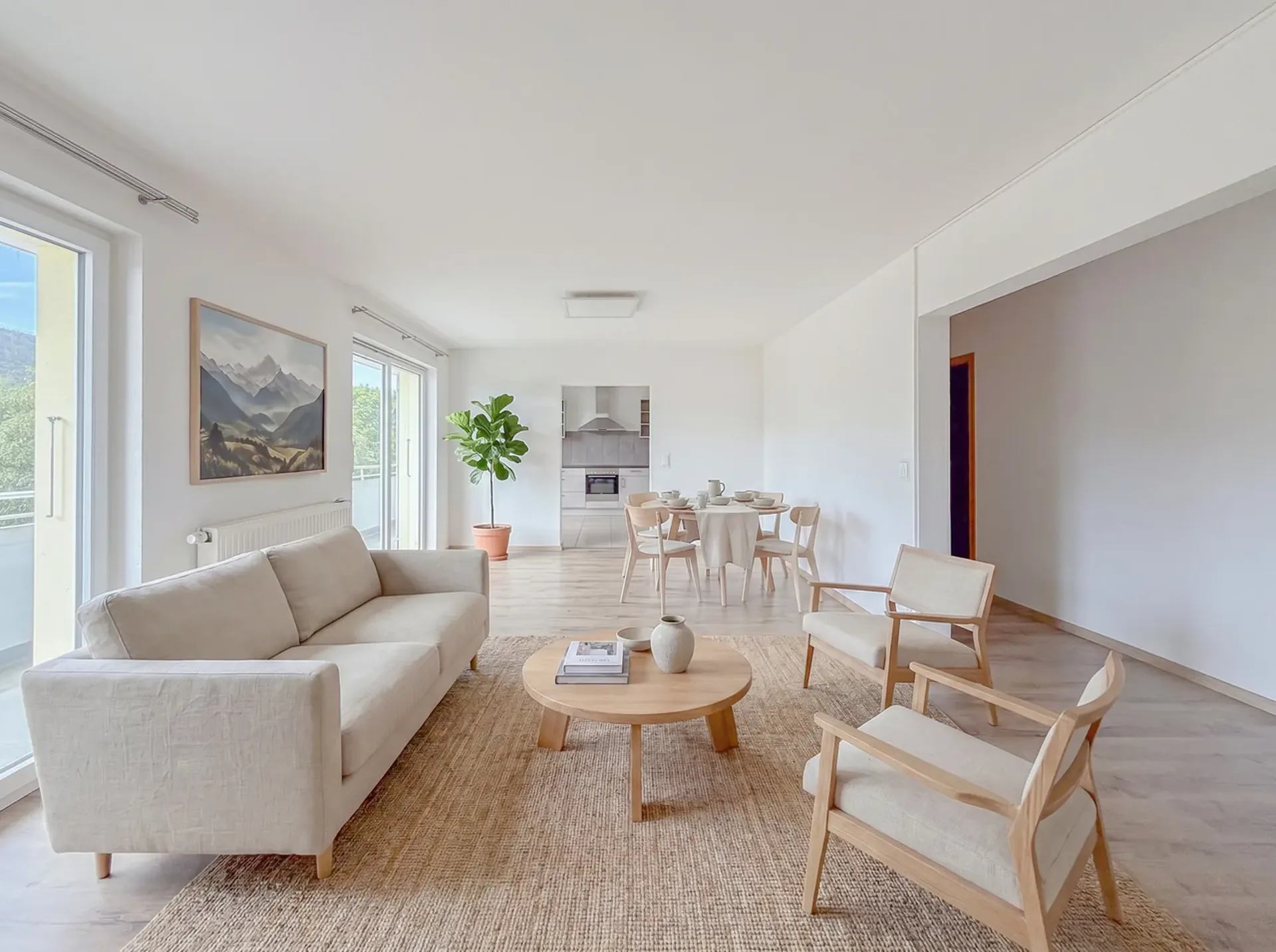 Geräumige 6.5-Zimmer-Wohnung PPE mit Balkon und Blick auf die Alpen