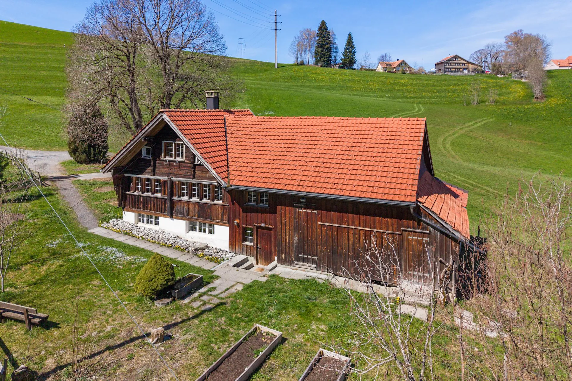 Farmhouse with its own water source