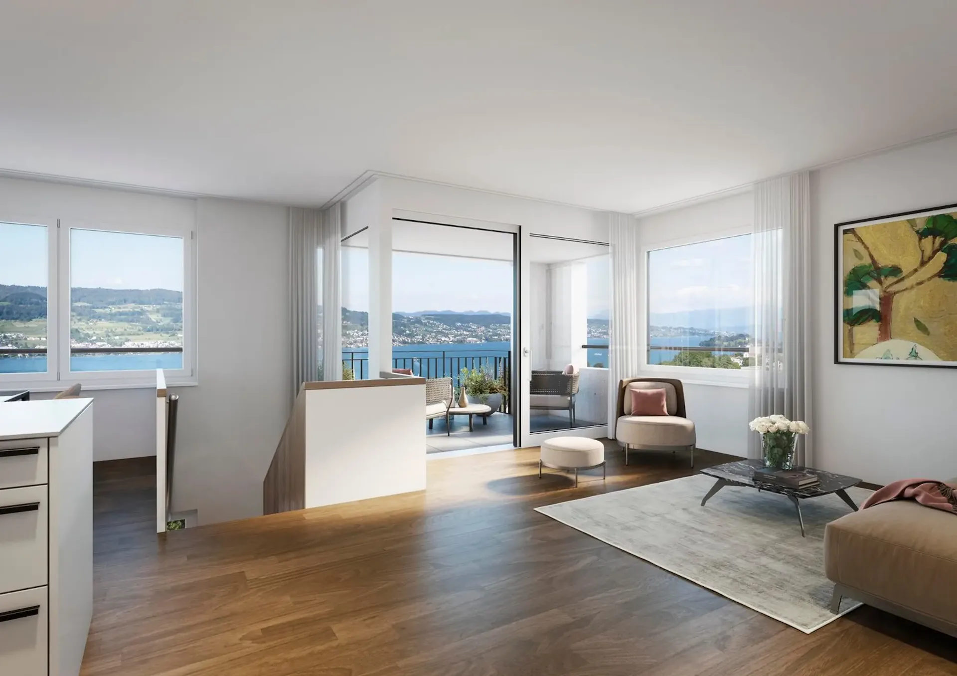 Appartamento maisonette unico con vista spettacolare sul lago e sulle Alpi