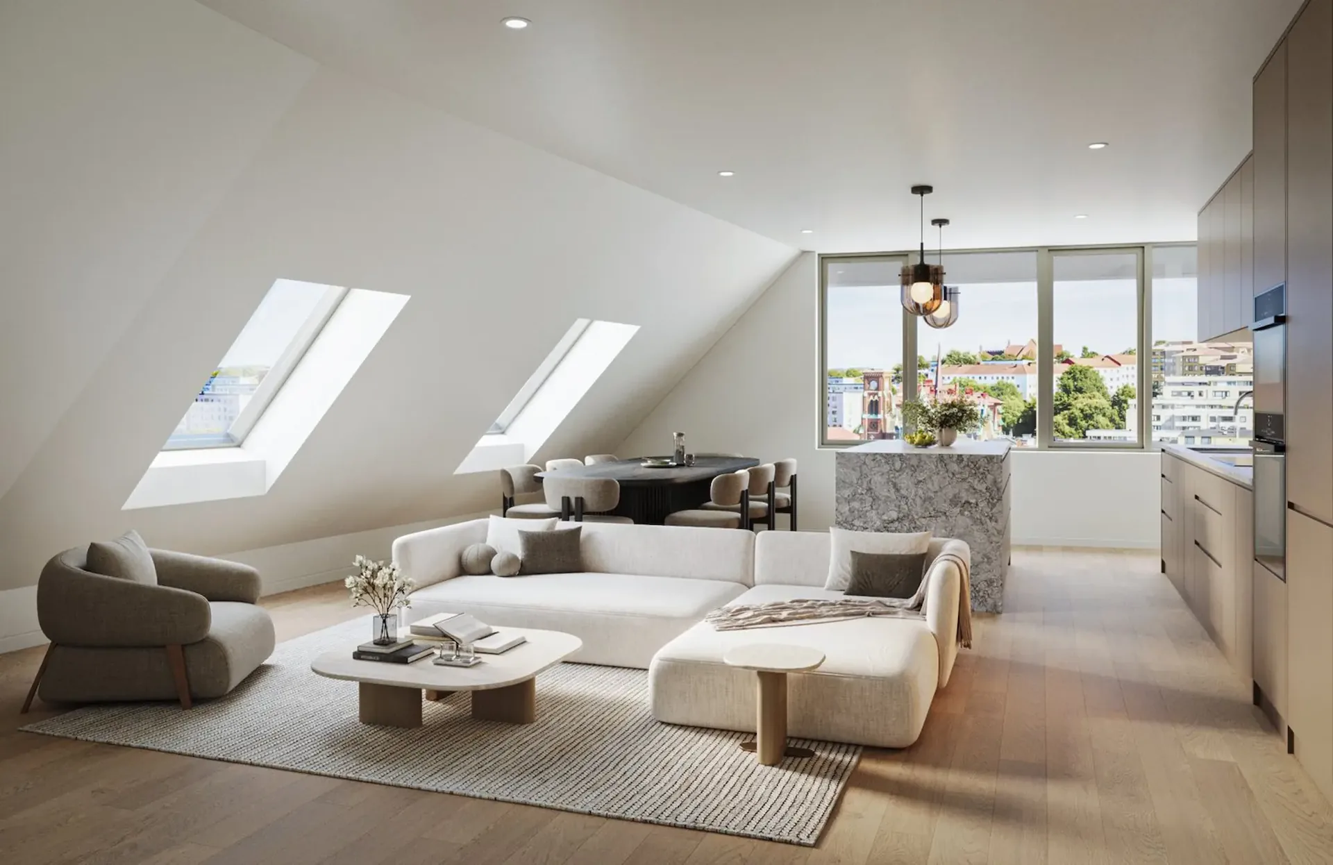 Sopra i tetti della città: appartamento elegante con lounge all'aperto