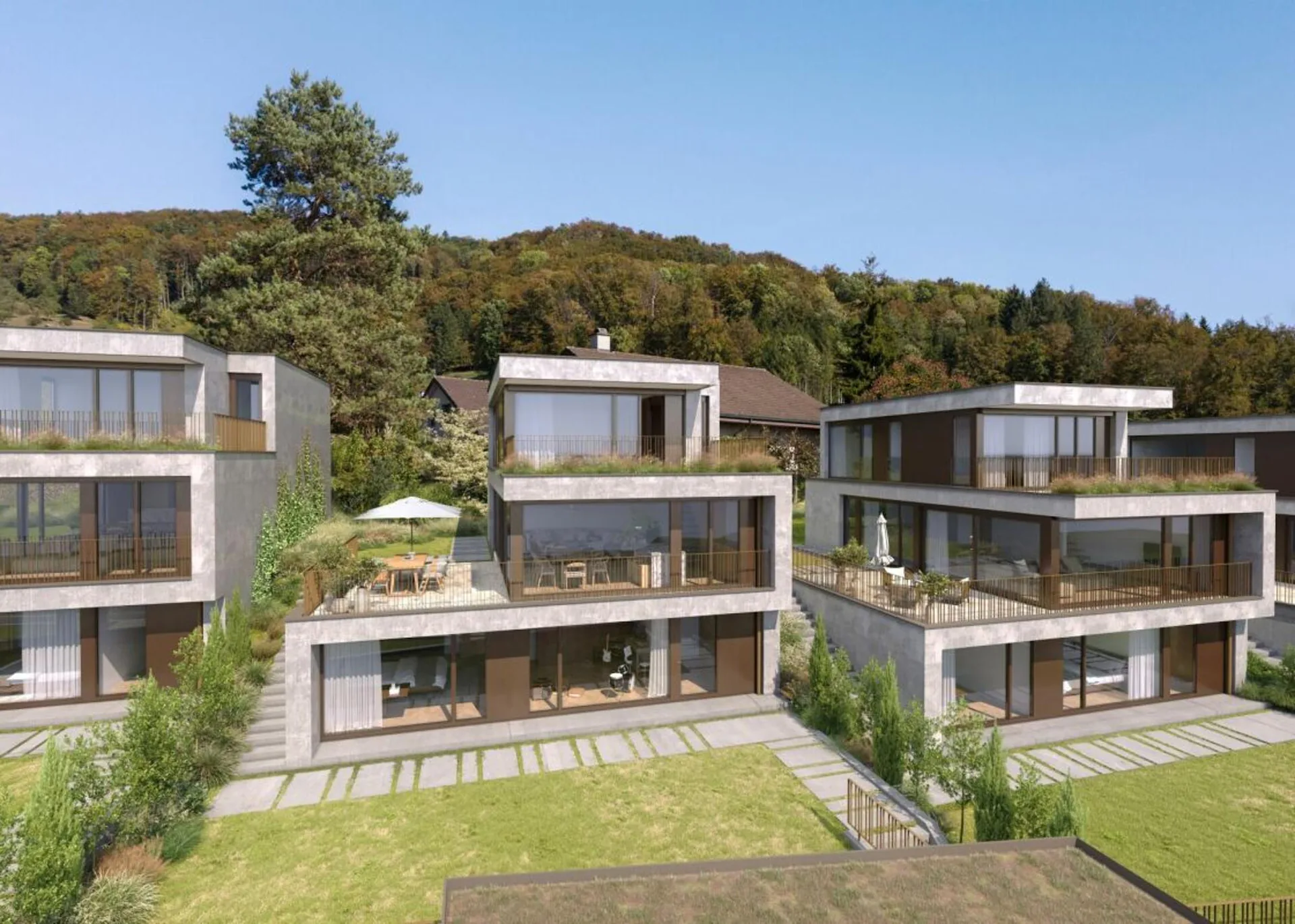 Construction start: Detached single-family house with panoramic view and garage