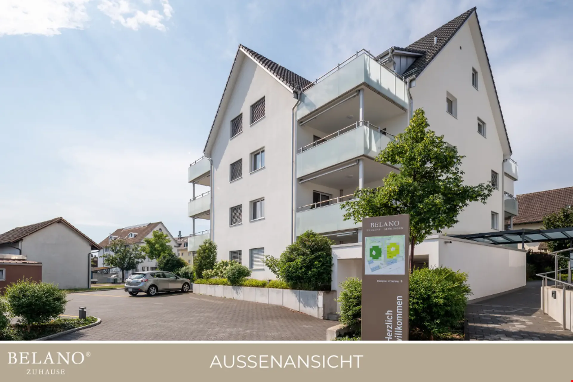 Aussenparkplatz im Belano Zuhause in Grüningen