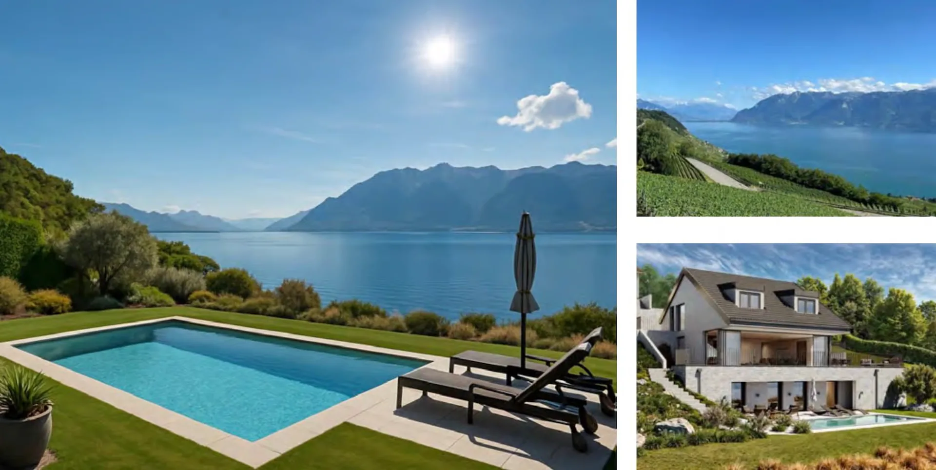 Prächtige neue 6,5-Zimmer-Villa mit Pool und Seeblick in Chexbres