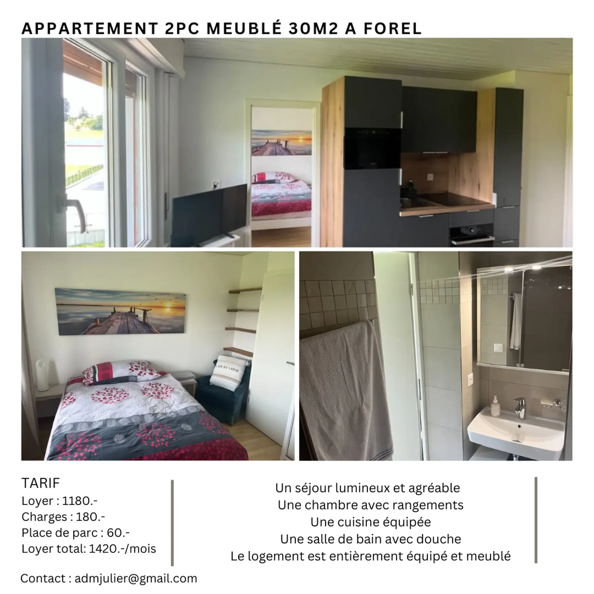 Charming 2-room apartment in Forel (Lavaux)