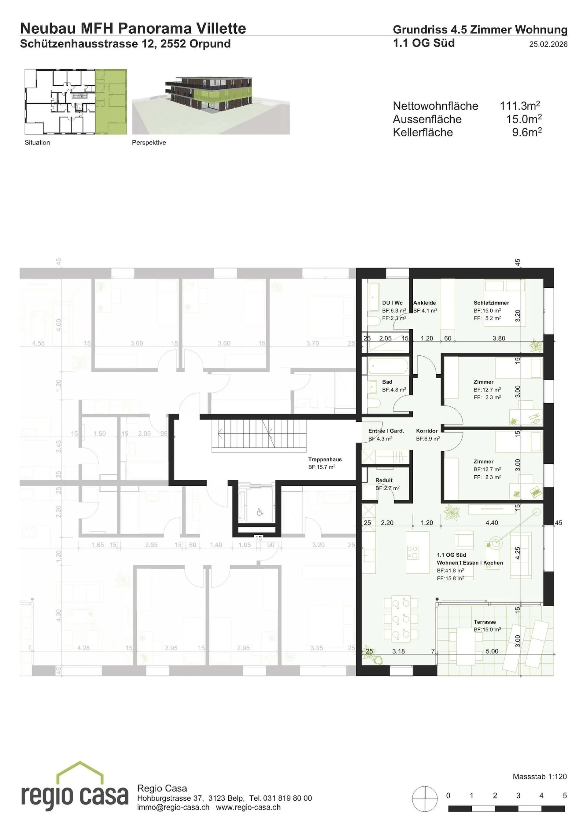 Appartement neuf 4.5 pièces avec vue lointaine & balcon 15 m², Orpund