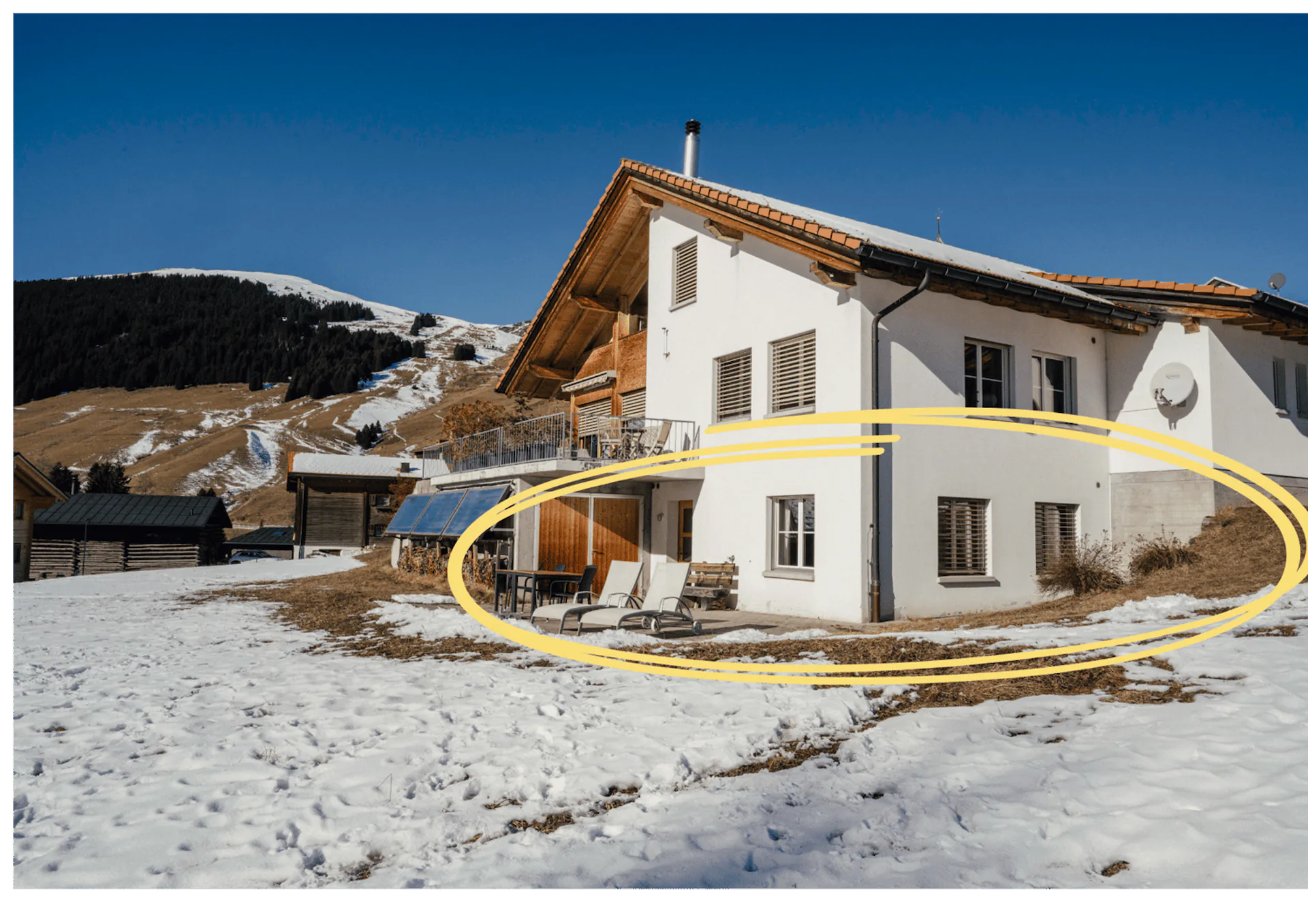 Moderne 3.5-Zimmer-Wohnung mit Extrazimmer und wunderschöner unverbaubarer Aussicht in Lumbrein