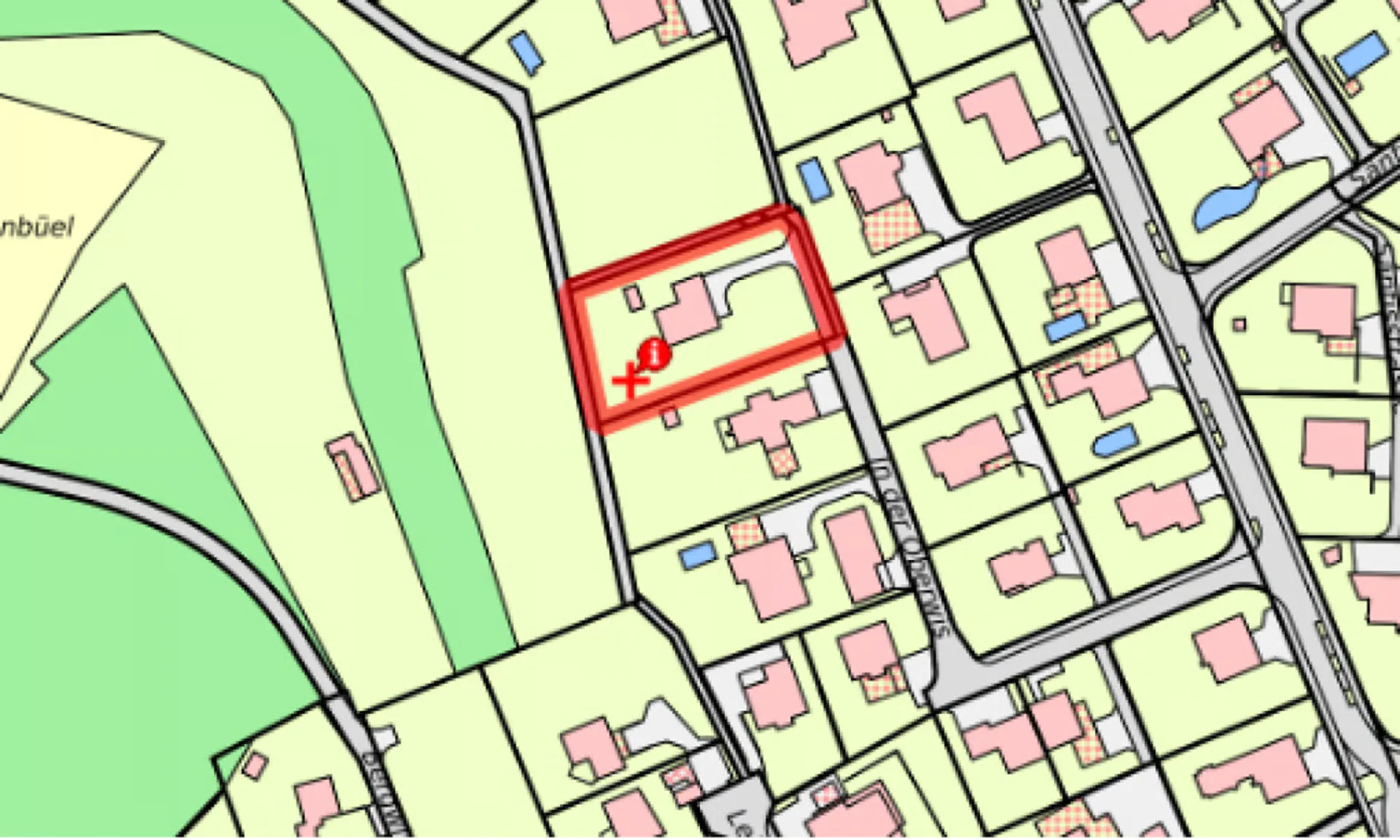 Terrain avec 1'442m2 et maison unifamiliale existante de 1980