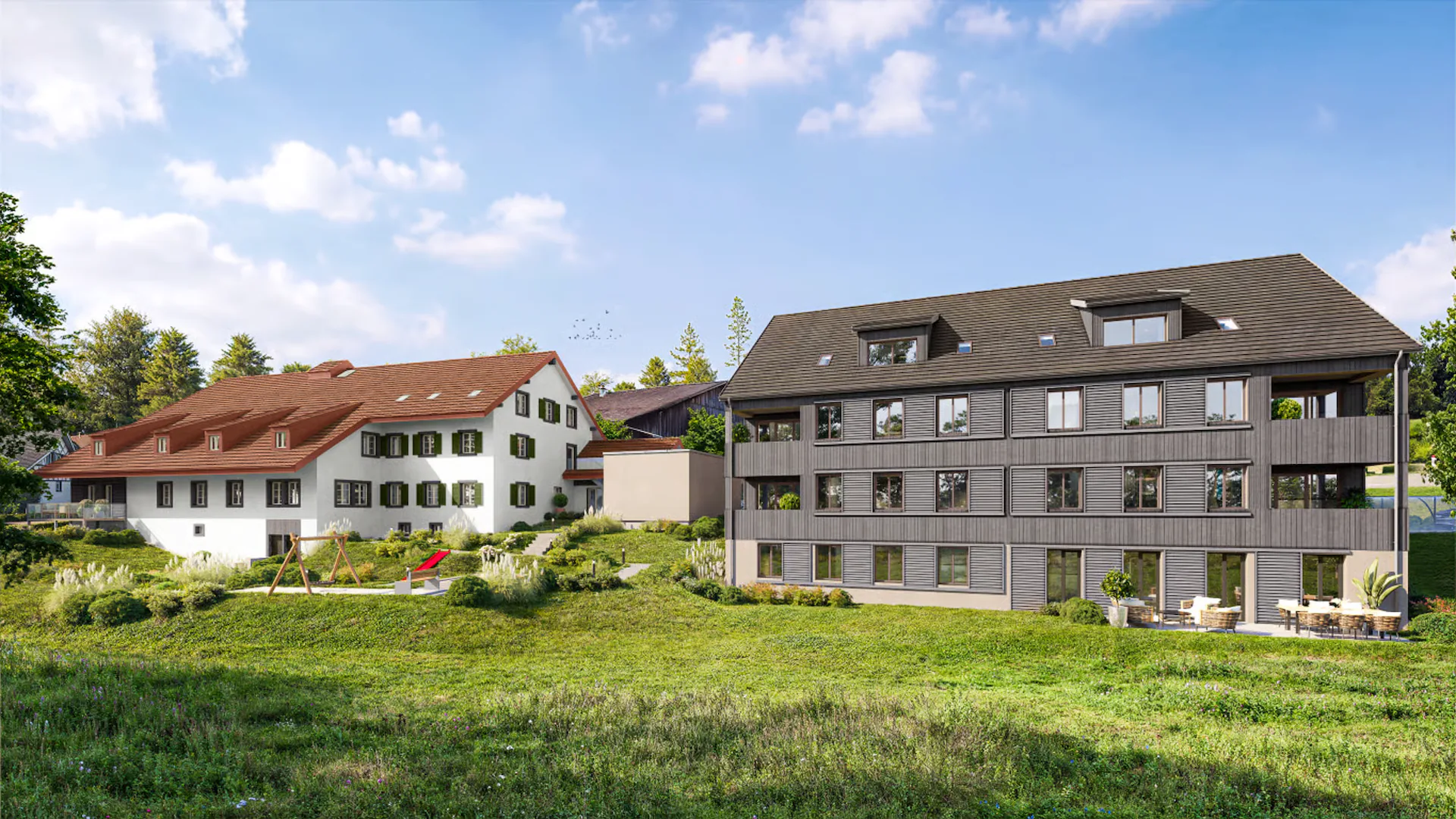 Charming 3.5-room attic apartment with exit staircase to the 2nd floor