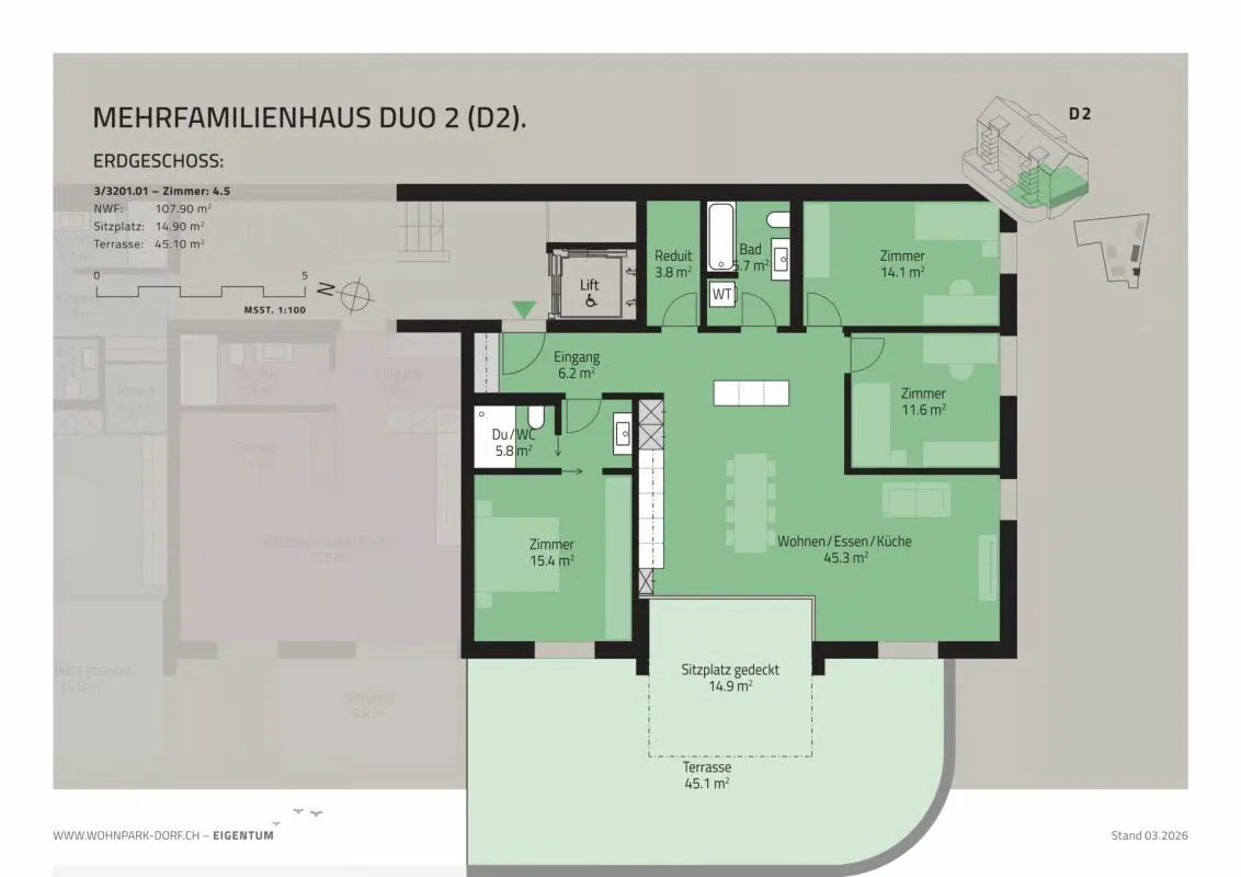 Parco residenziale Villaggio - Appartamento 4,5 locali al piano terra